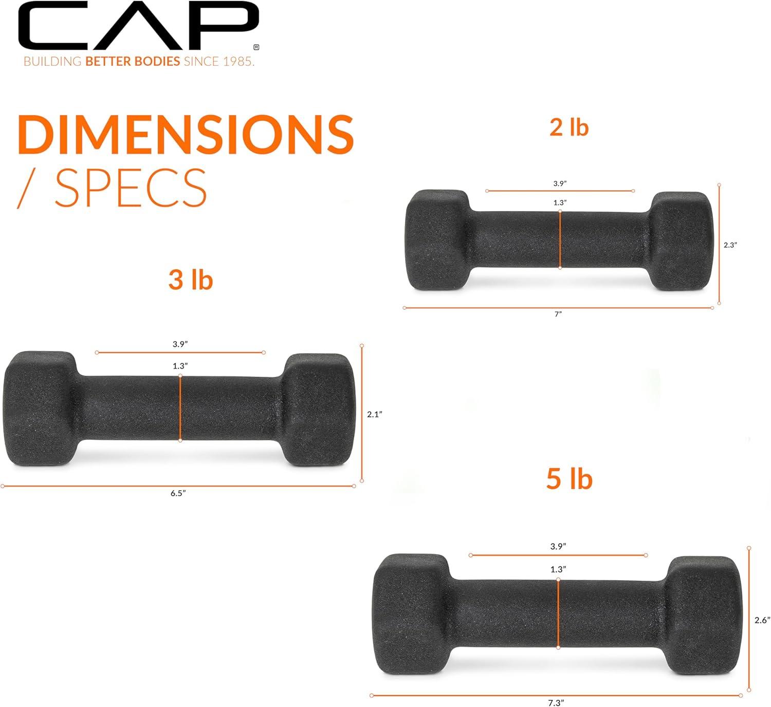 imageCAP Barbell Neoprene Dumbbell Weights Pairs ampamp Sets  Multiple ColorsBlack