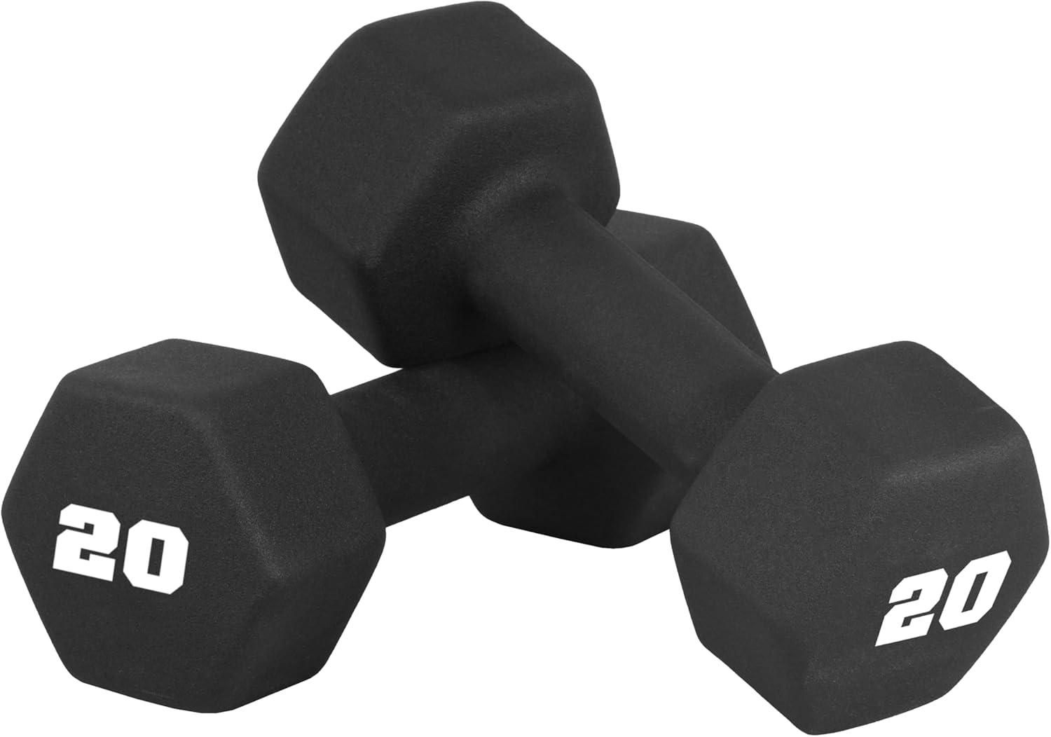 imageCAP Barbell Neoprene Dumbbell Weights Pairs ampamp Sets  Multiple ColorsBlack