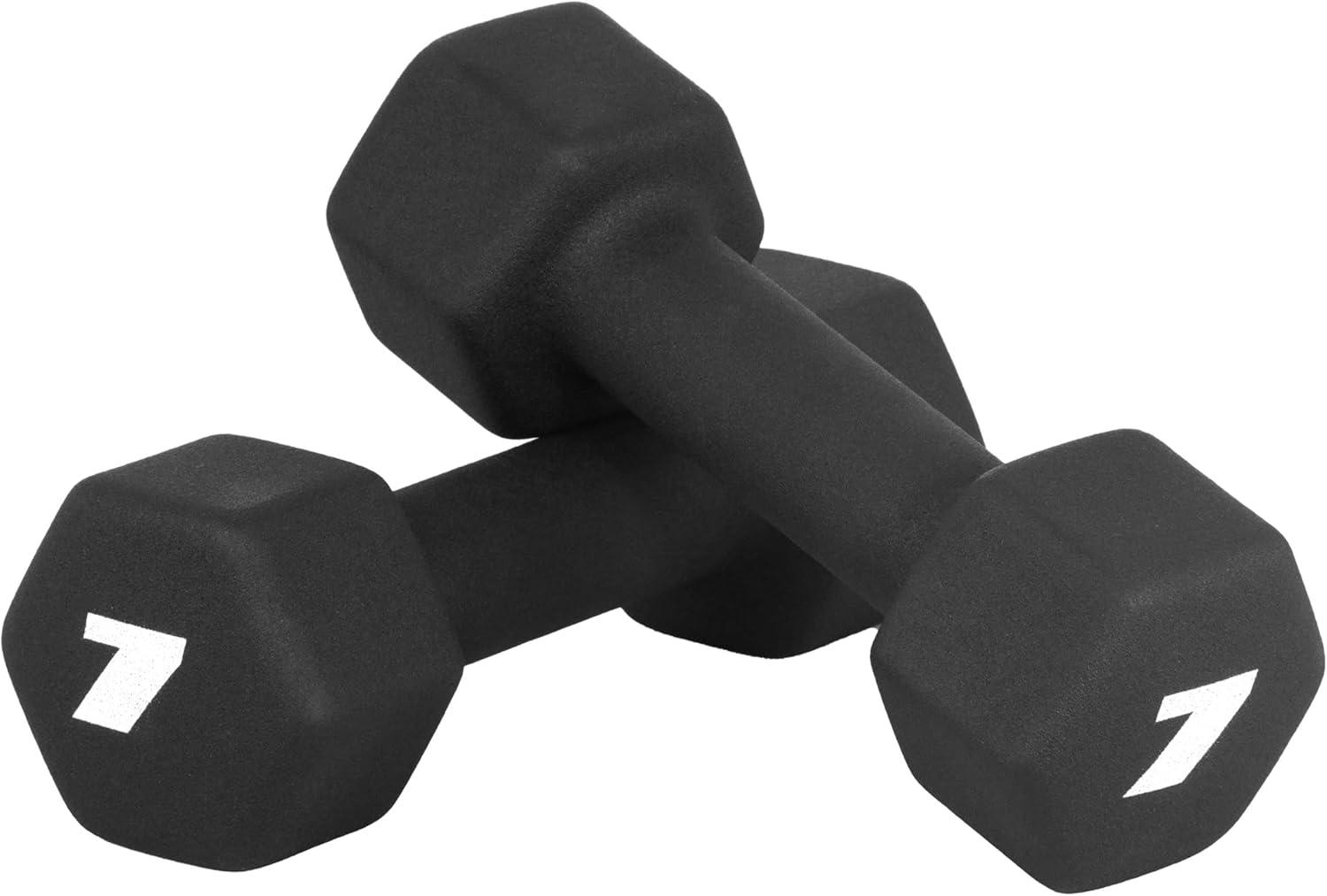 imageCAP Barbell Neoprene Dumbbell Weights Pairs ampamp Sets  Multiple ColorsBlack
