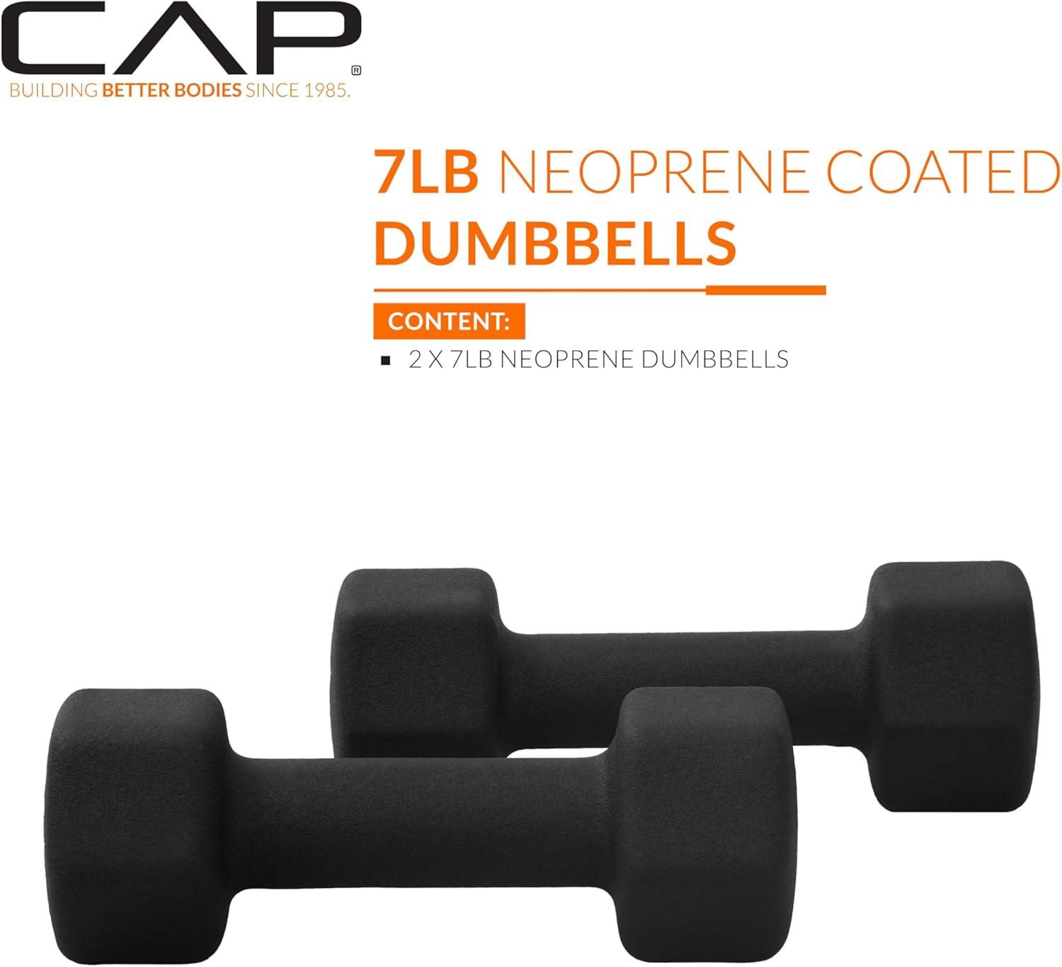 imageCAP Barbell Neoprene Dumbbell Weights Pairs ampamp Sets  Multiple ColorsBlack