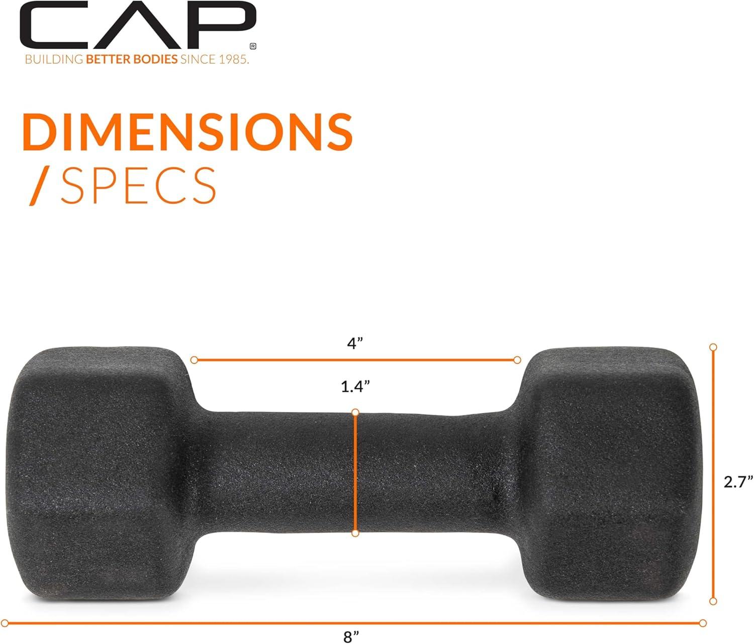 imageCAP Barbell Neoprene Dumbbell Weights Pairs ampamp Sets  Multiple ColorsBlack