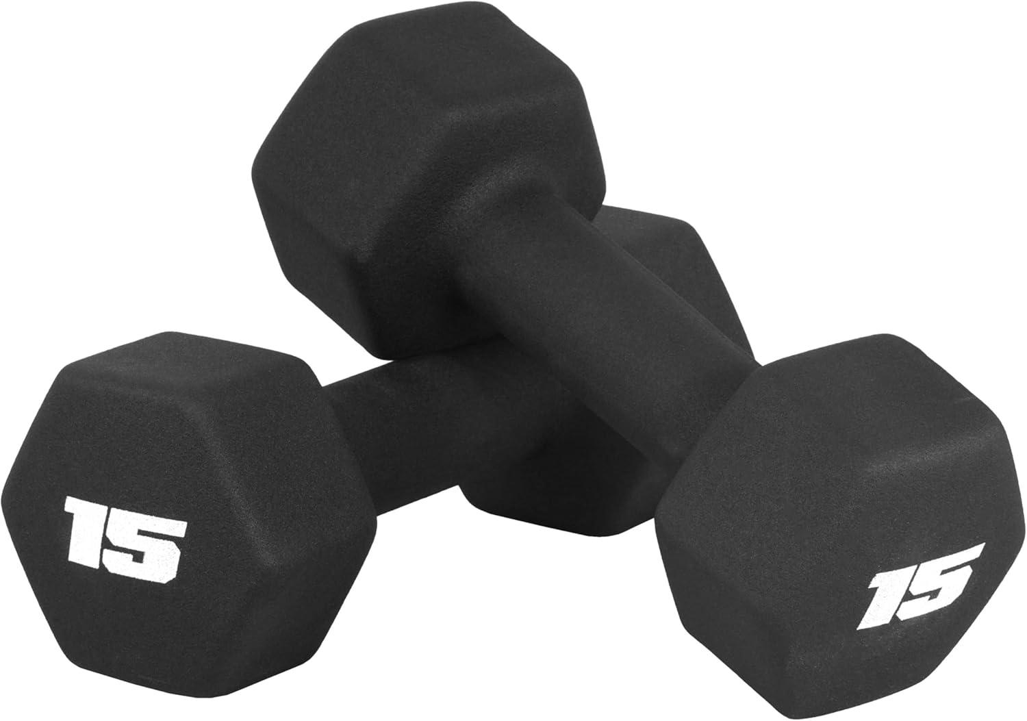 imageCAP Barbell Neoprene Dumbbell Weights Pairs ampamp Sets  Multiple ColorsBlack