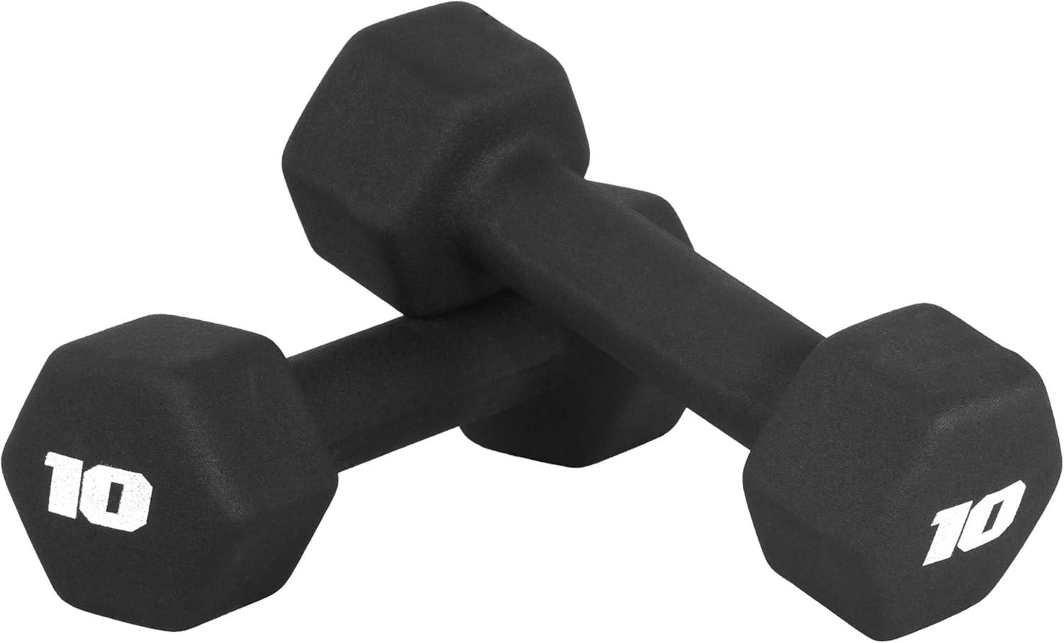 imageCAP Barbell Neoprene Dumbbell Weights Pairs ampamp Sets  Multiple ColorsBlack