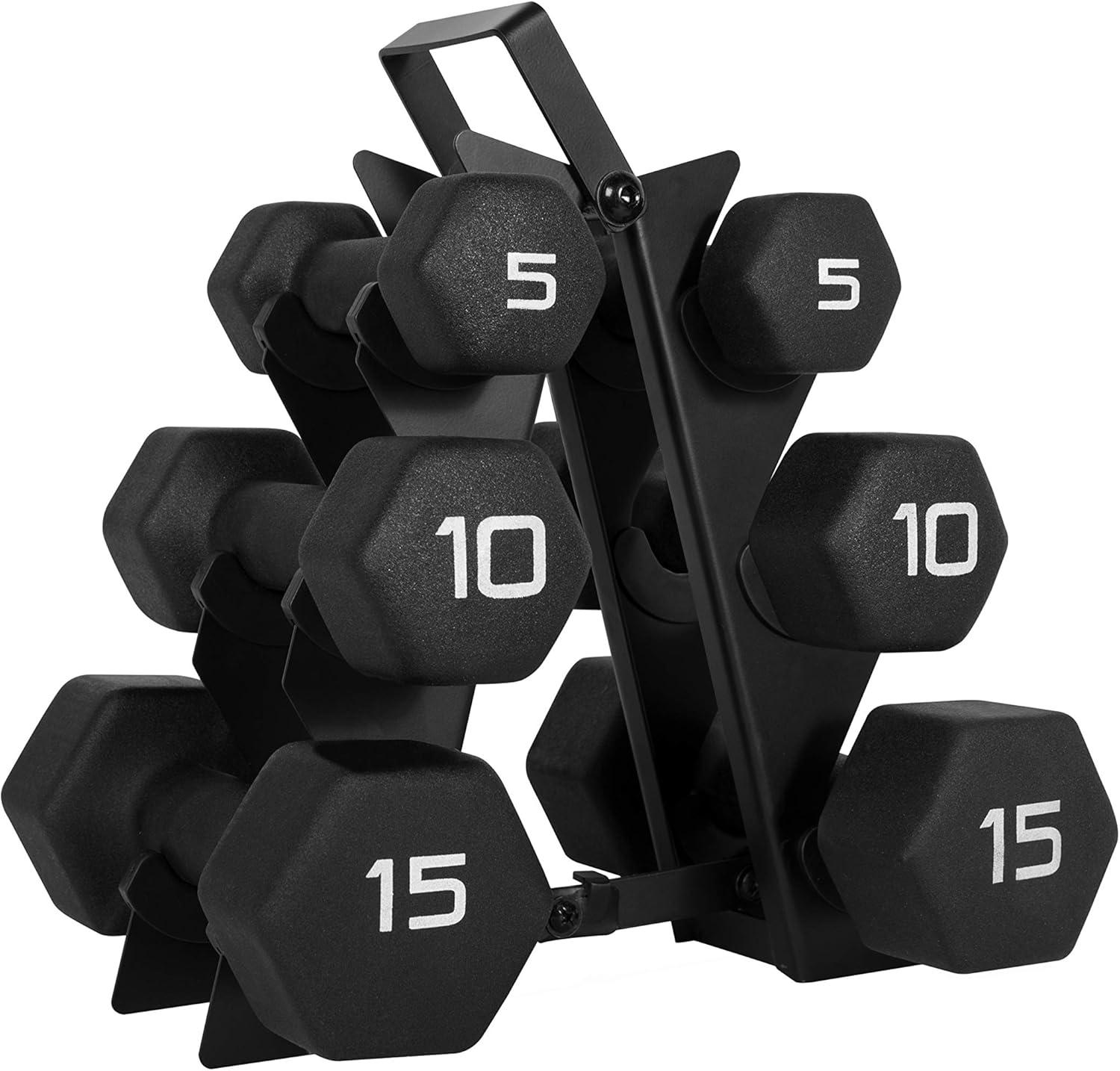 imageCAP Barbell Neoprene Dumbbell Weights Pairs ampamp Sets  Multiple ColorsBlack