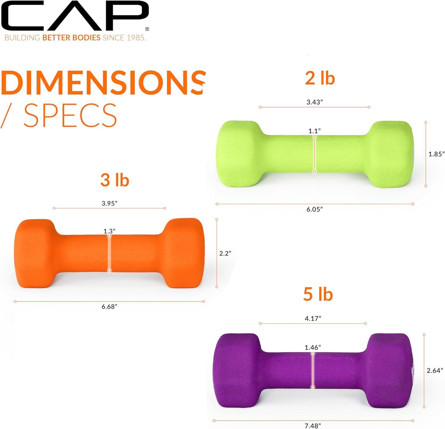 imageCAP Barbell Neoprene Dumbbell Weights Pairs ampamp Sets  Multiple ColorsColors Series