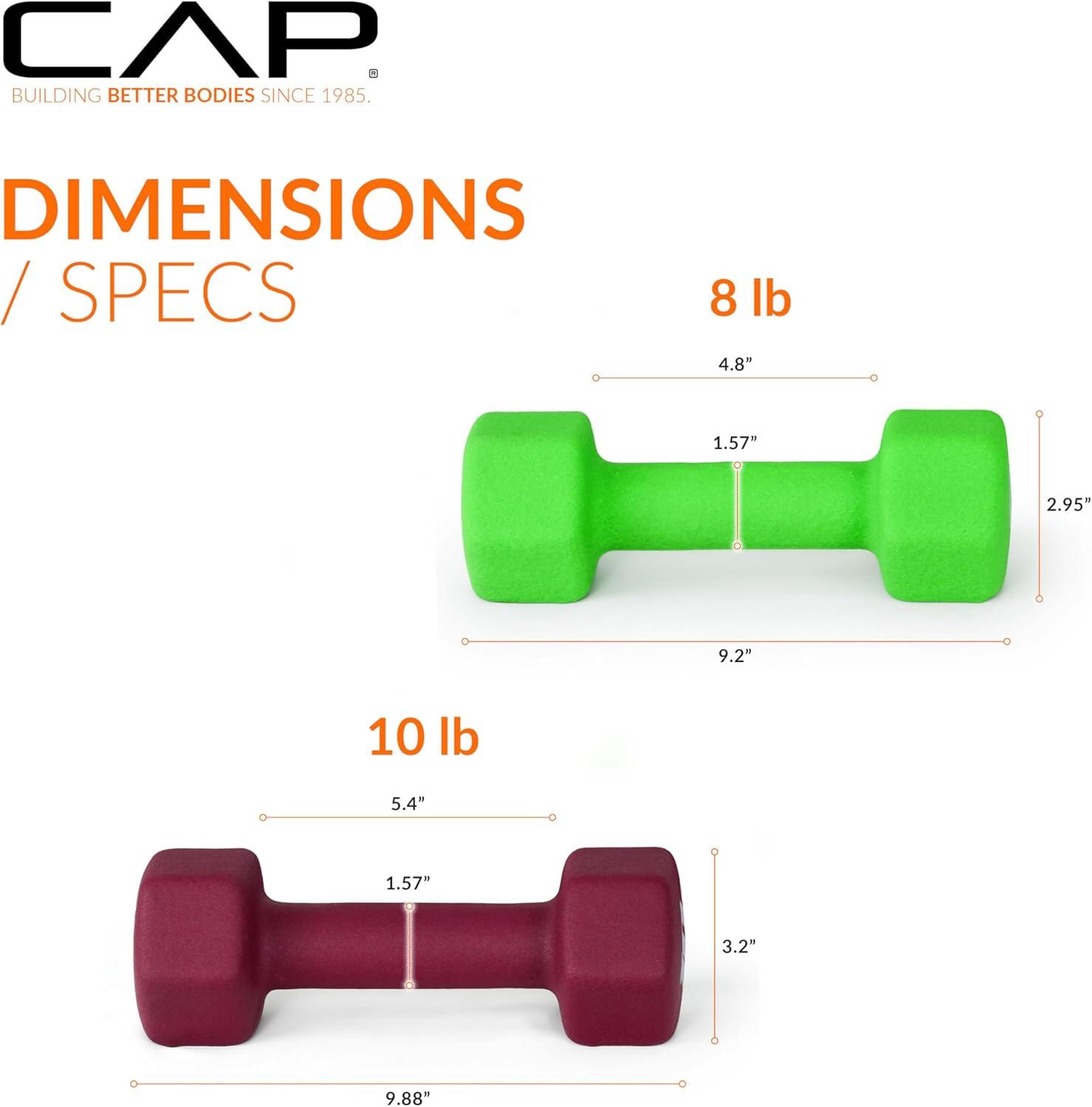 imageCAP Barbell Neoprene Dumbbell Weights Pairs ampamp Sets  Multiple ColorsColors Series