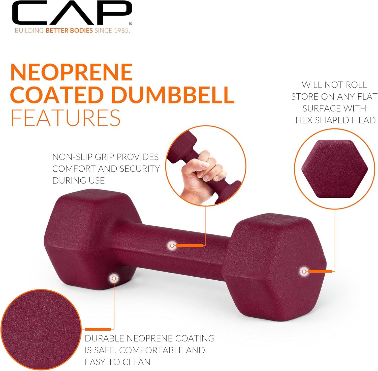 imageCAP Barbell Neoprene Dumbbell Weights Pairs ampamp Sets  Multiple ColorsColors Series