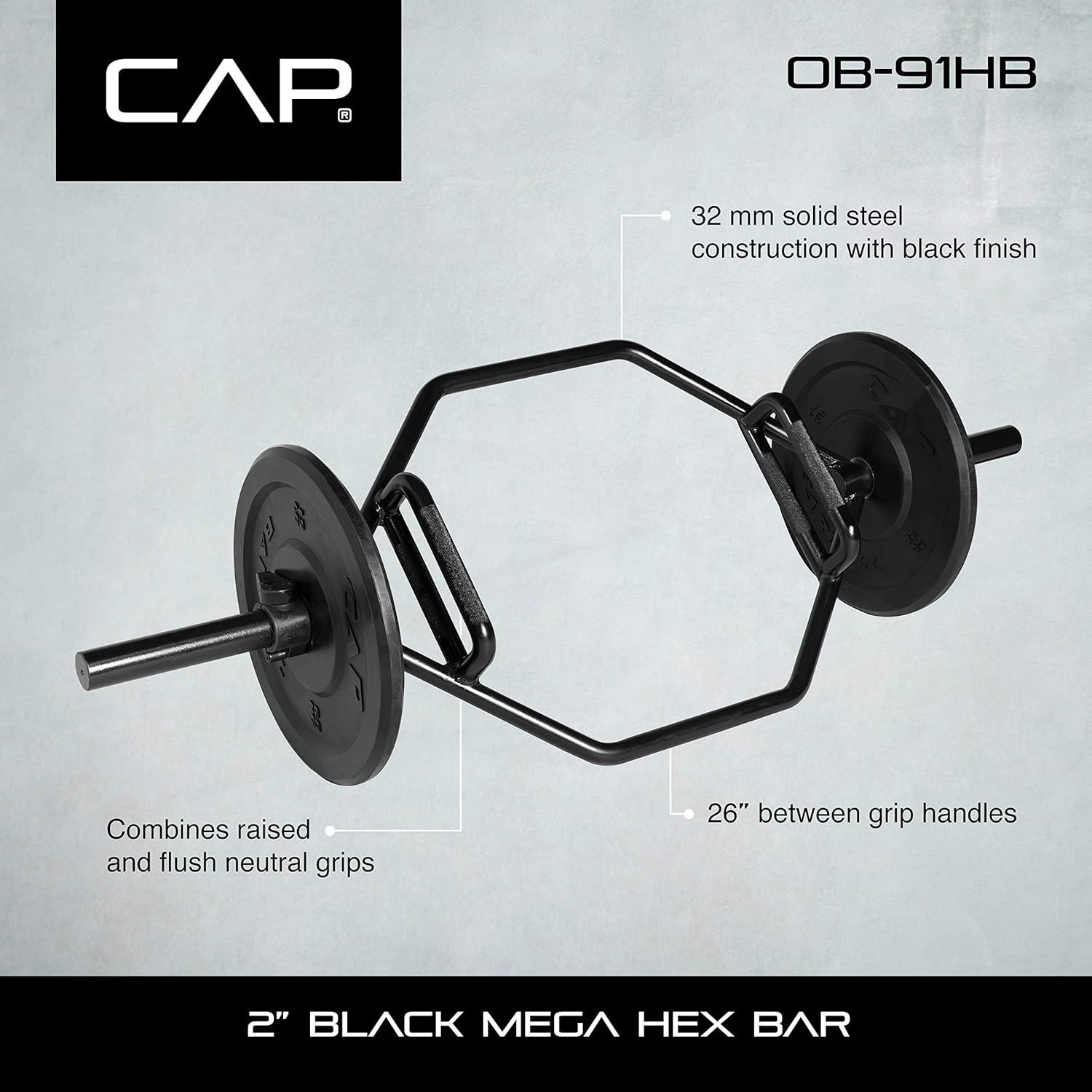 imageCAP Barbell Olympic Trap Bar  Multiple Grip OptionsBlack