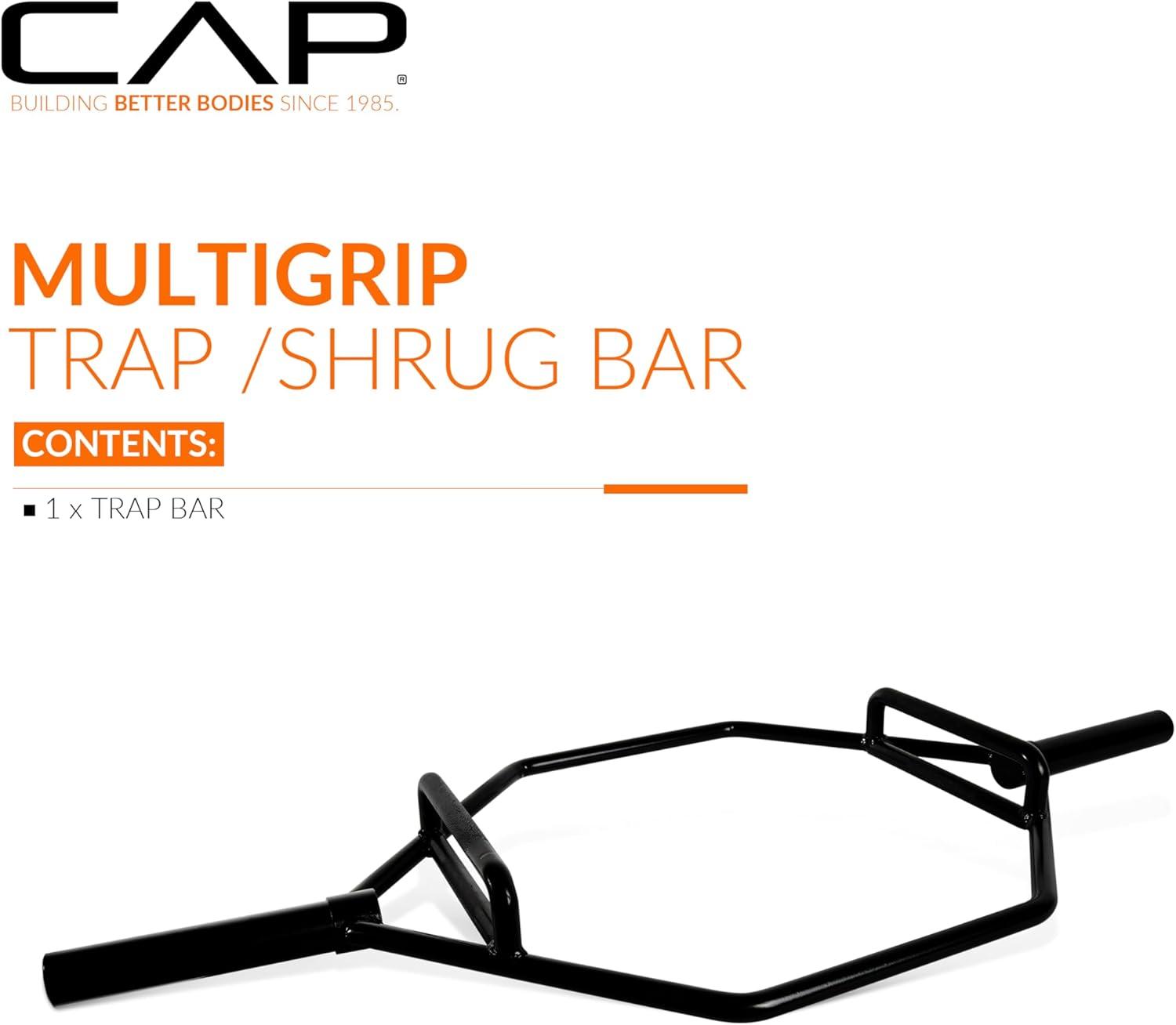 imageCAP Barbell Olympic Trap Bar  Multiple Grip OptionsBlack