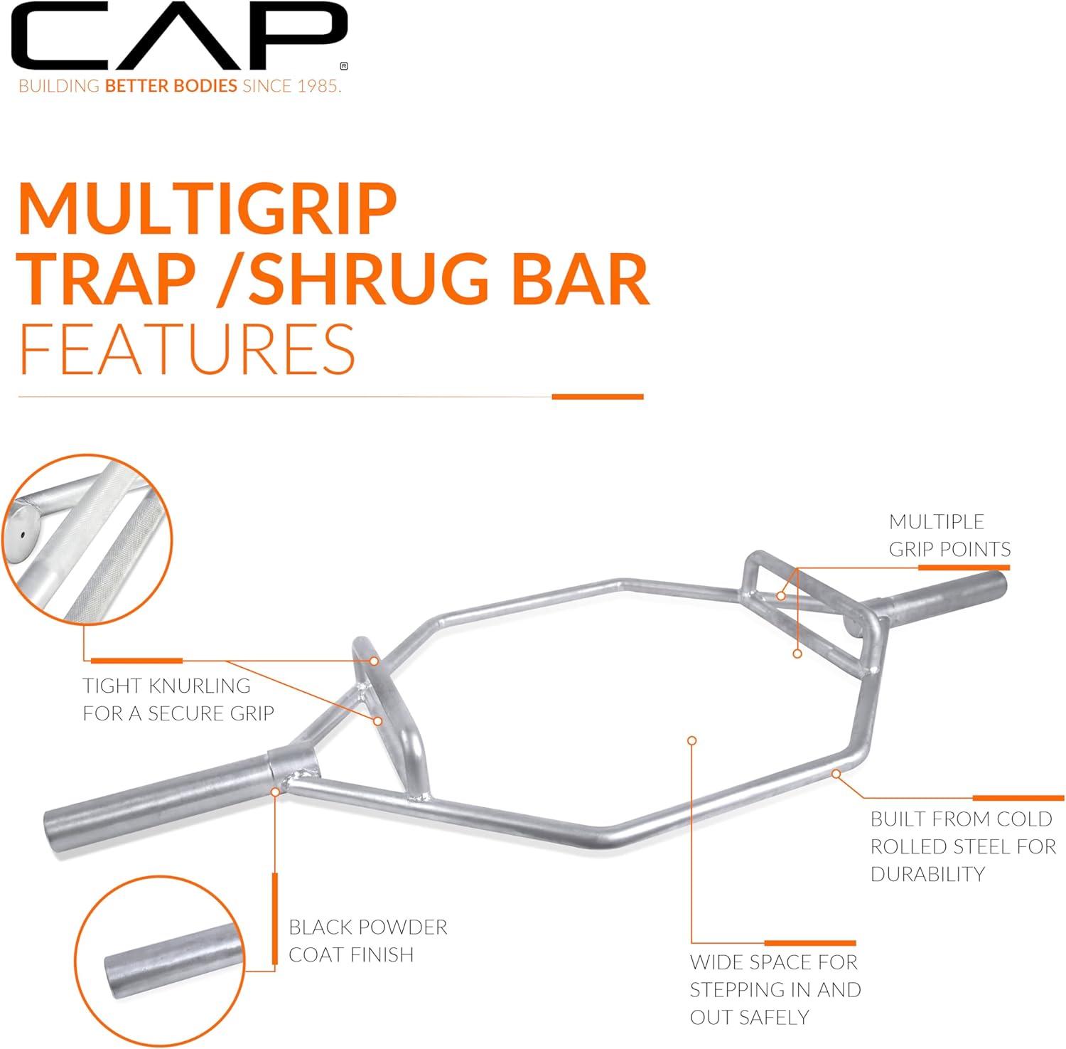 imageCAP Barbell Olympic Trap Bar  Multiple Grip OptionsChrome