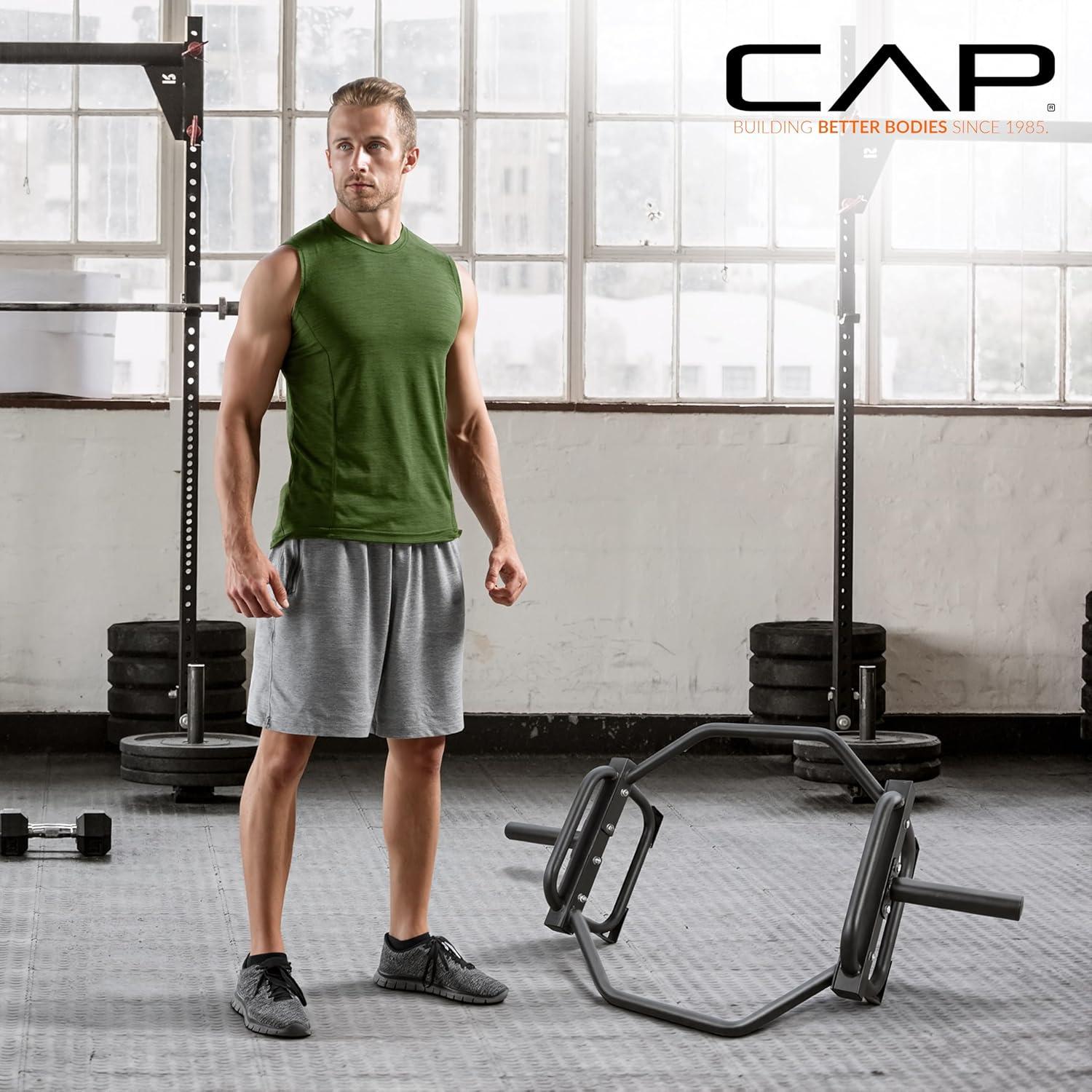 imageCAP Barbell Olympic Trap Bar and Shrug Bar for DeadliftsBlack