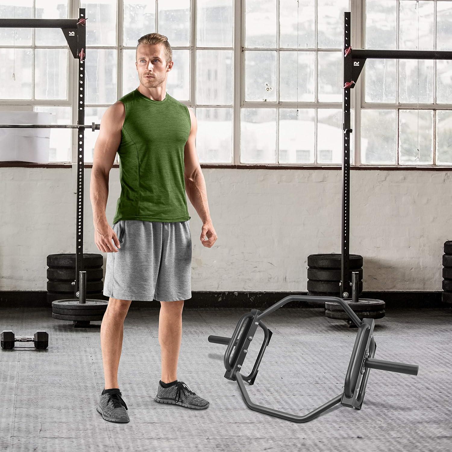 imageCAP Barbell Olympic Trap Bar and Shrug Bar for DeadliftsBlack