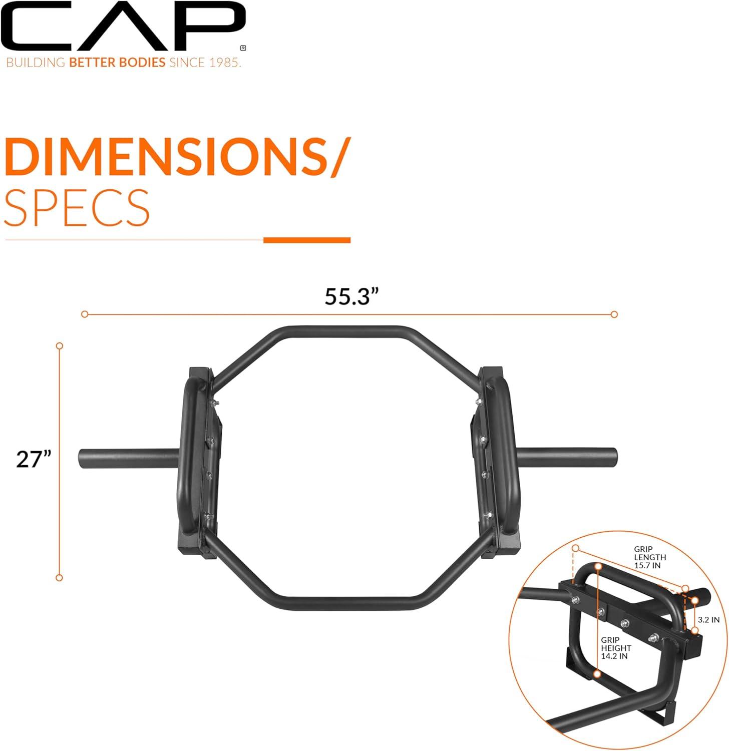 imageCAP Barbell Olympic Trap Bar and Shrug Bar for DeadliftsBlack