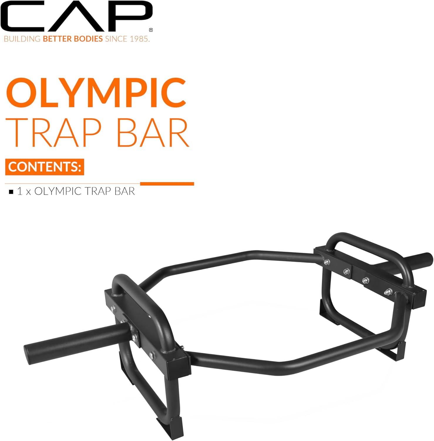 imageCAP Barbell Olympic Trap Bar and Shrug Bar for DeadliftsBlack