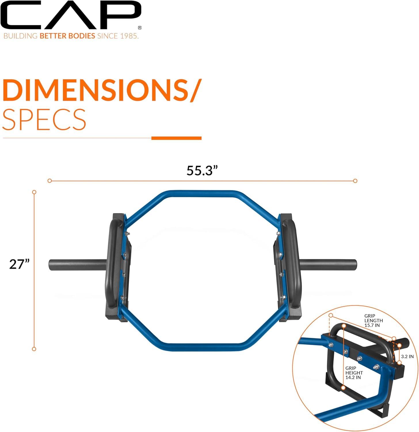 imageCAP Barbell Olympic Trap Bar and Shrug Bar for DeadliftsBlue