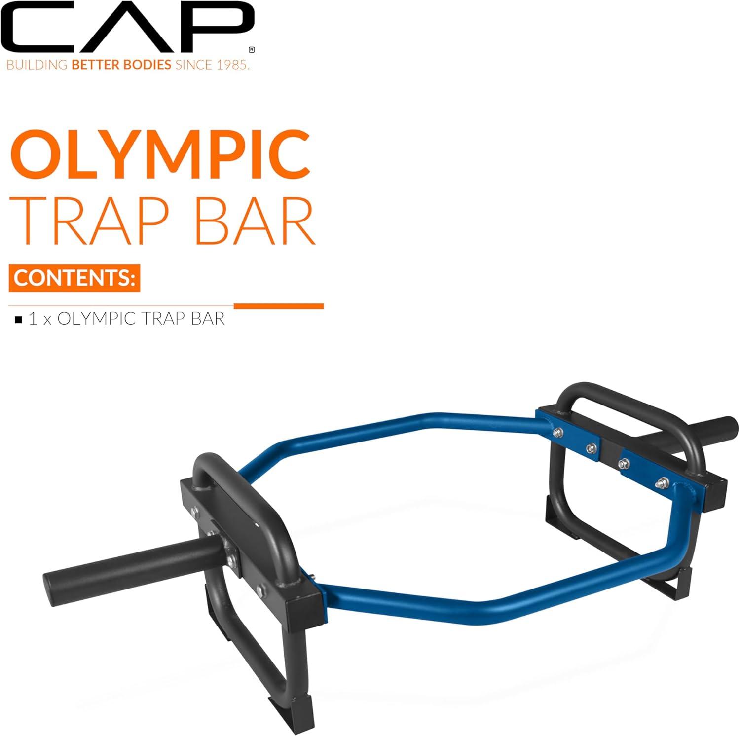 imageCAP Barbell Olympic Trap Bar and Shrug Bar for DeadliftsBlue