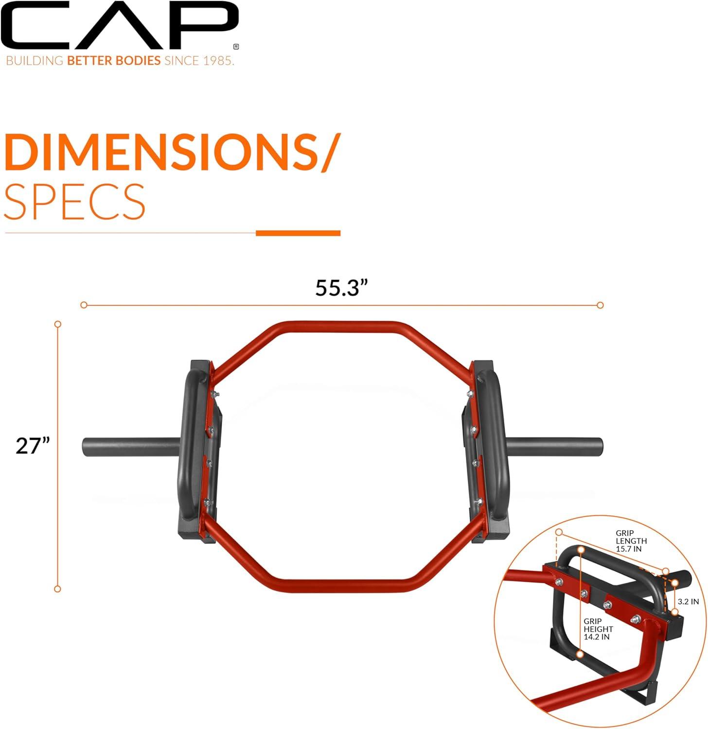 imageCAP Barbell Olympic Trap Bar and Shrug Bar for DeadliftsRed