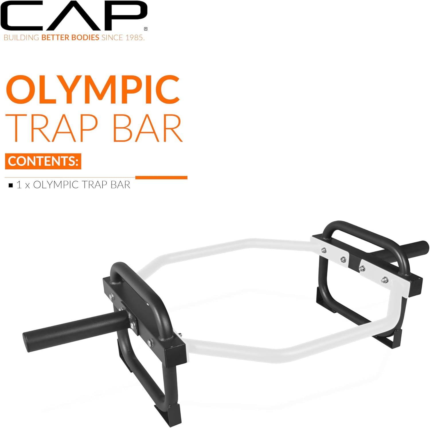 imageCAP Barbell Olympic Trap Bar and Shrug Bar for DeadliftsWhite