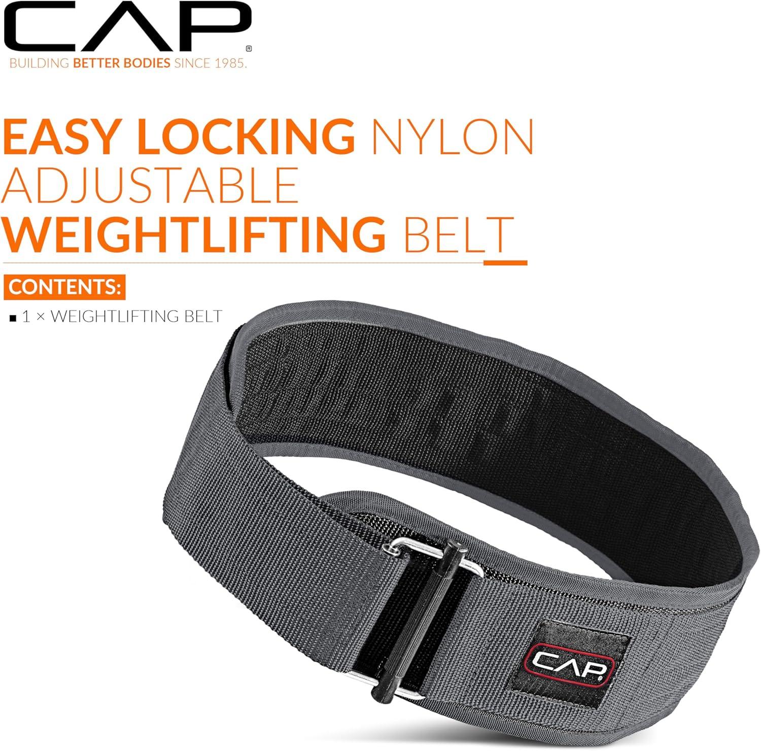 imageCAP Barbell Premium Nylon Weightlifting Belt  Multiple OptionsGray