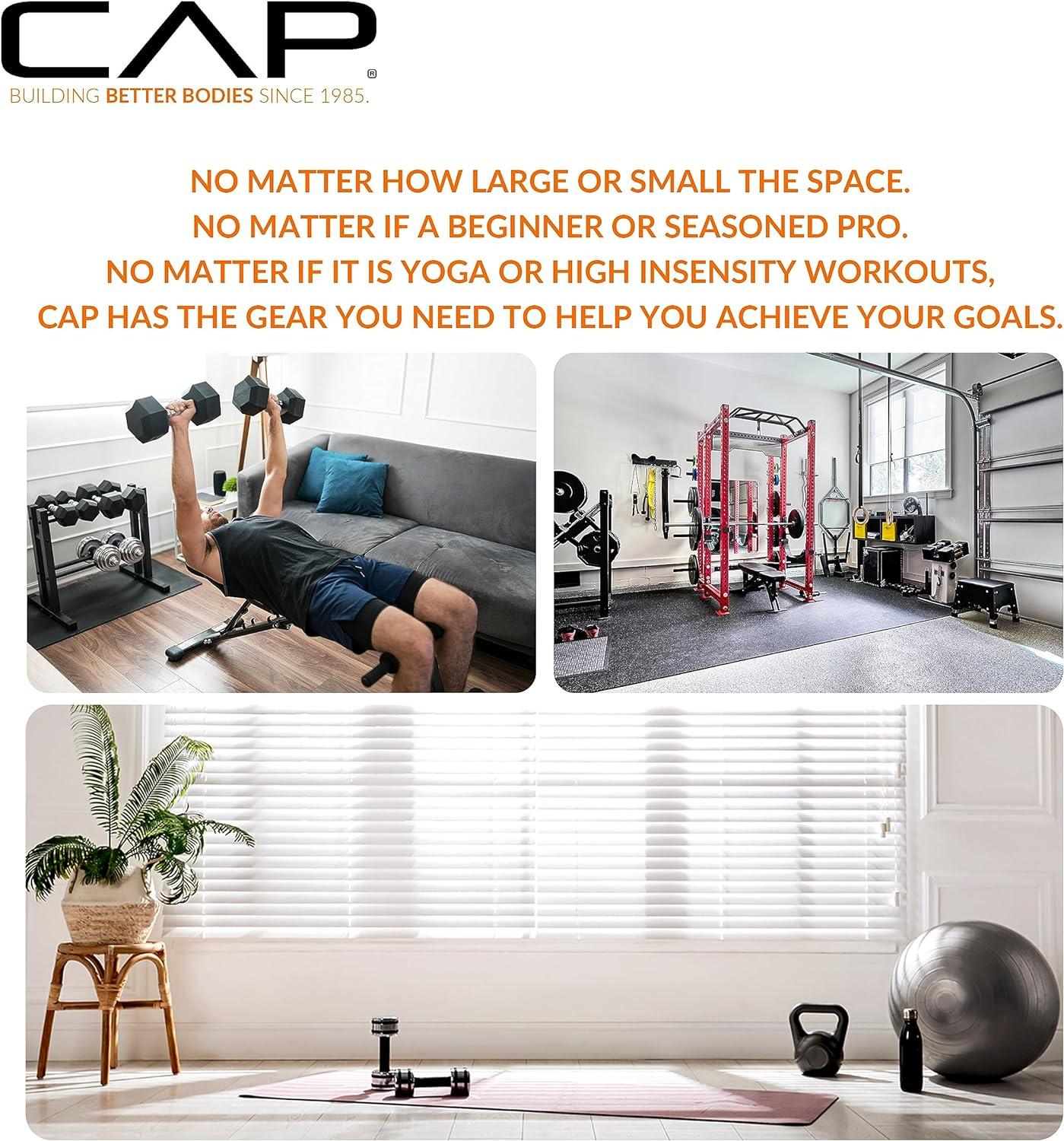 imageCAP Barbell Rubber Coated Dumbbell Weight Set with Vertical Rack  100 lb 150 lb and 210 lb Options100 lb  Set