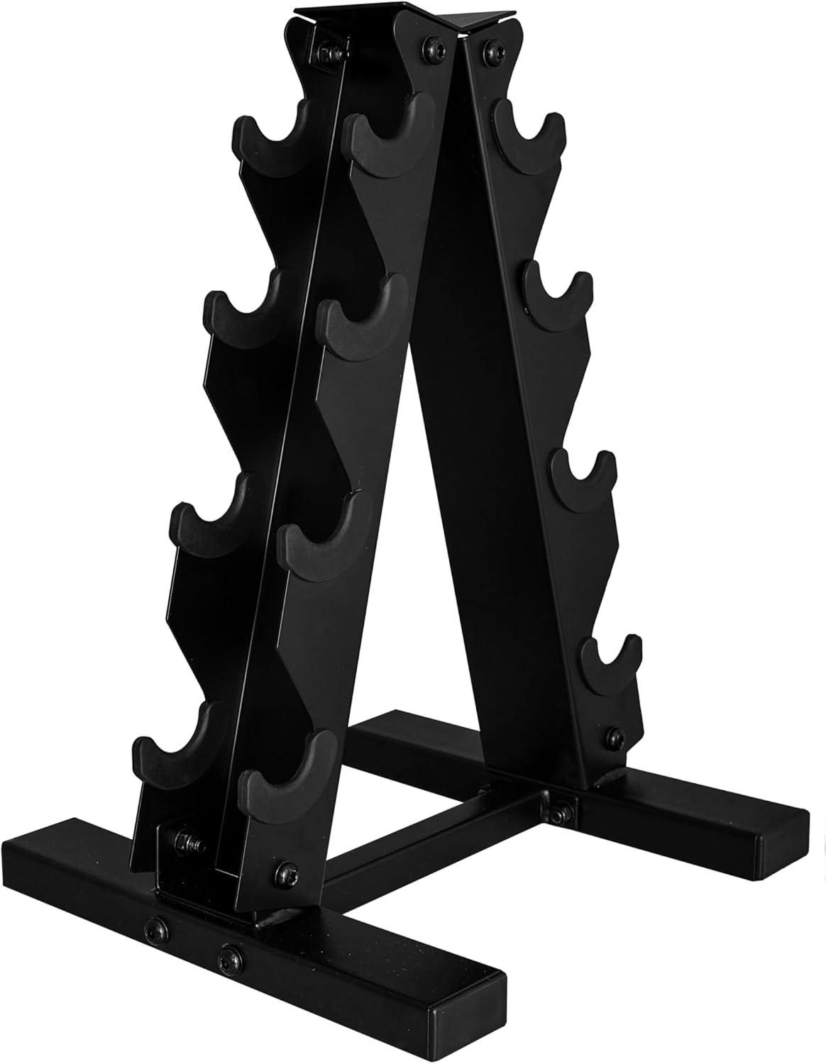 imageCAP Barbell Rubber Coated Dumbbell Weight Set with Vertical Rack  100 lb 150 lb and 210 lb Options100 lb  Set