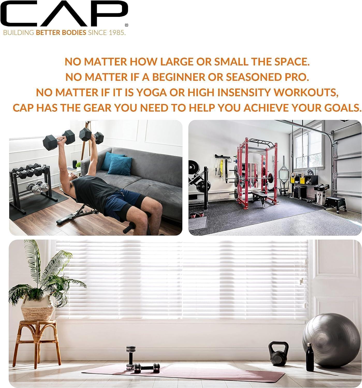 imageCAP Barbell Rubber Coated Dumbbell Weight Set with Vertical Rack  100 lb 150 lb and 210 lb Options100 lb  Set
