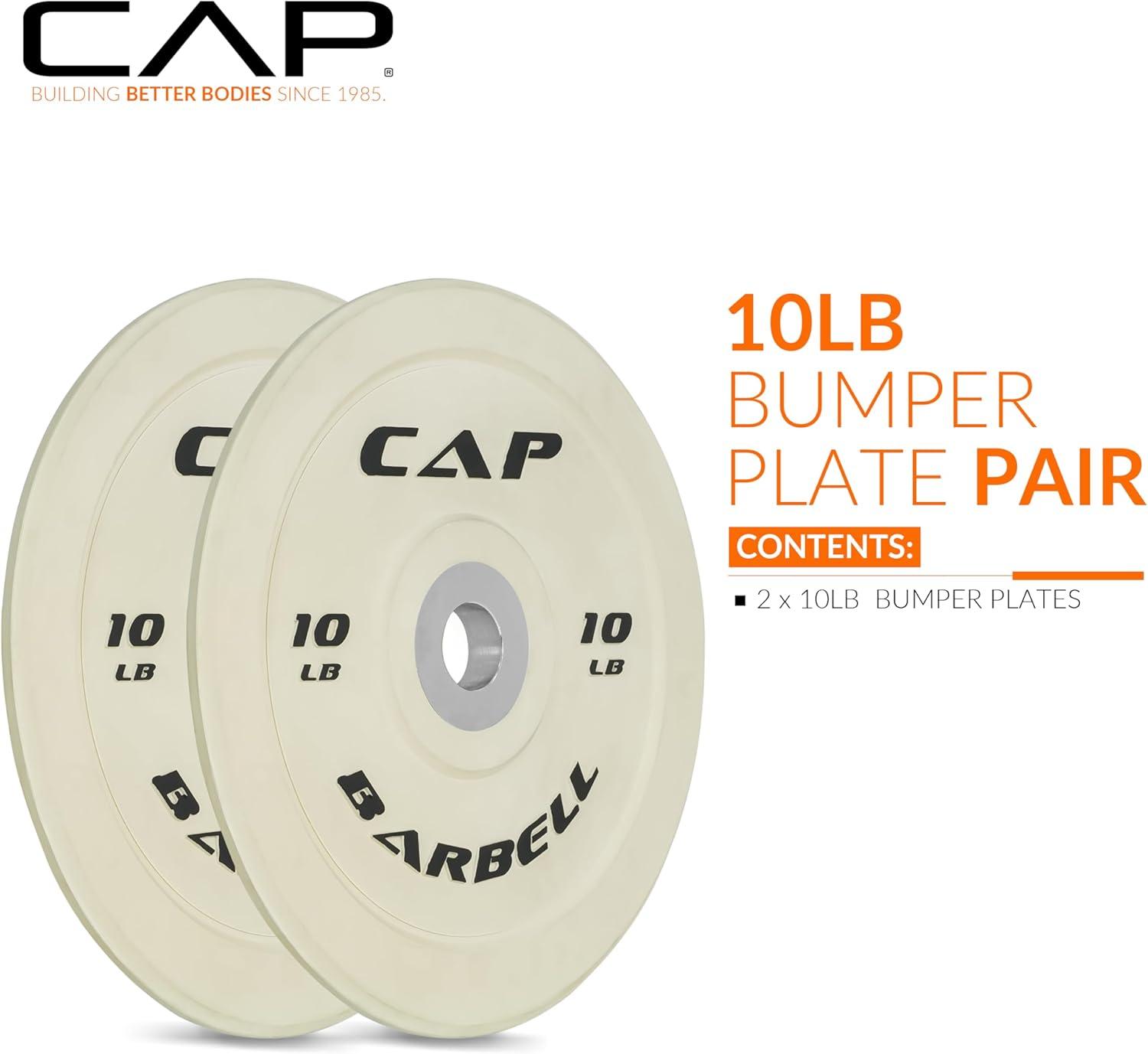 imageCAP Barbell Rubber Olympic Bumper Plate  Multiple OptionsColorsCompetition