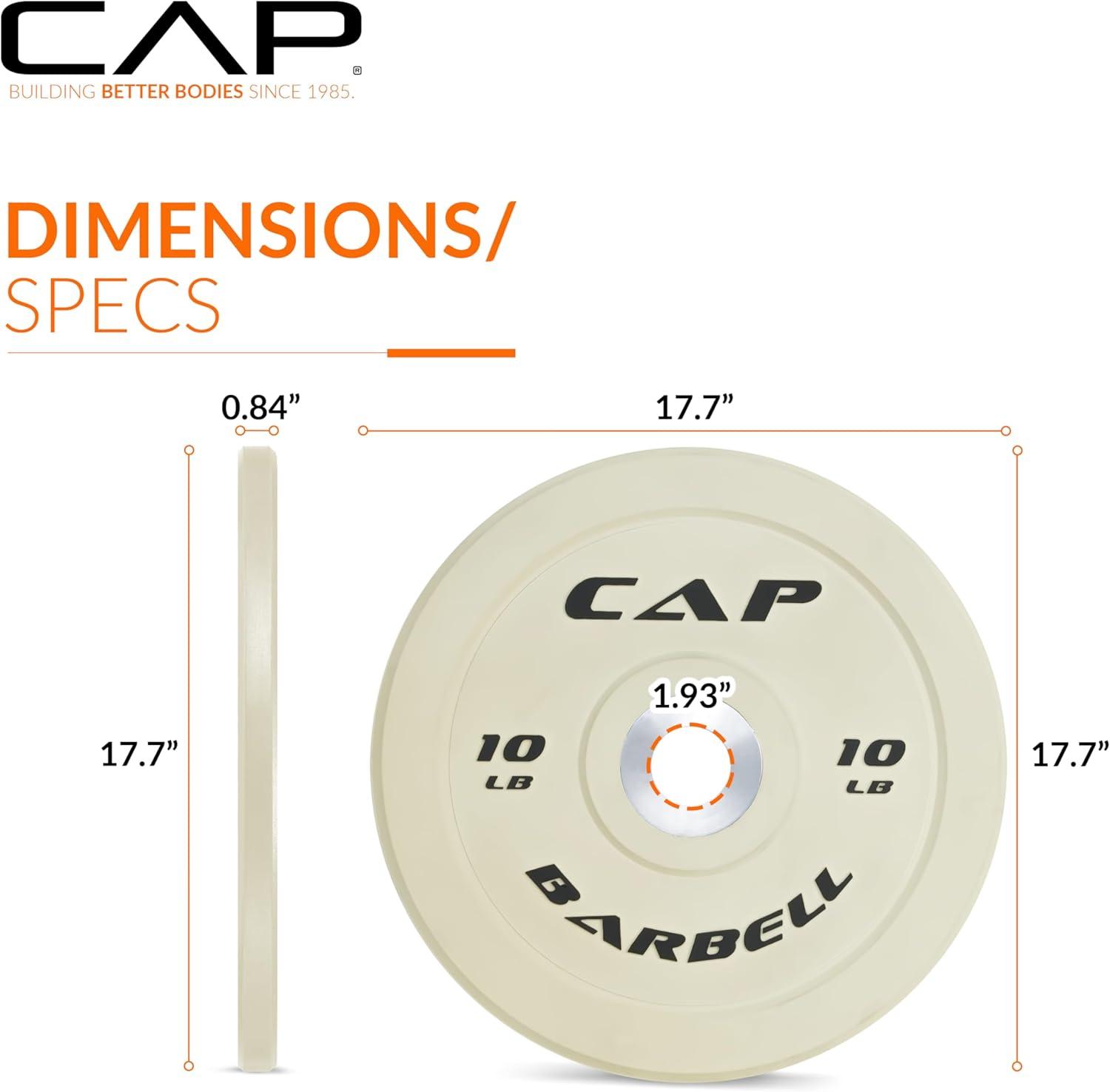 imageCAP Barbell Rubber Olympic Bumper Plate  Multiple OptionsColorsCompetition