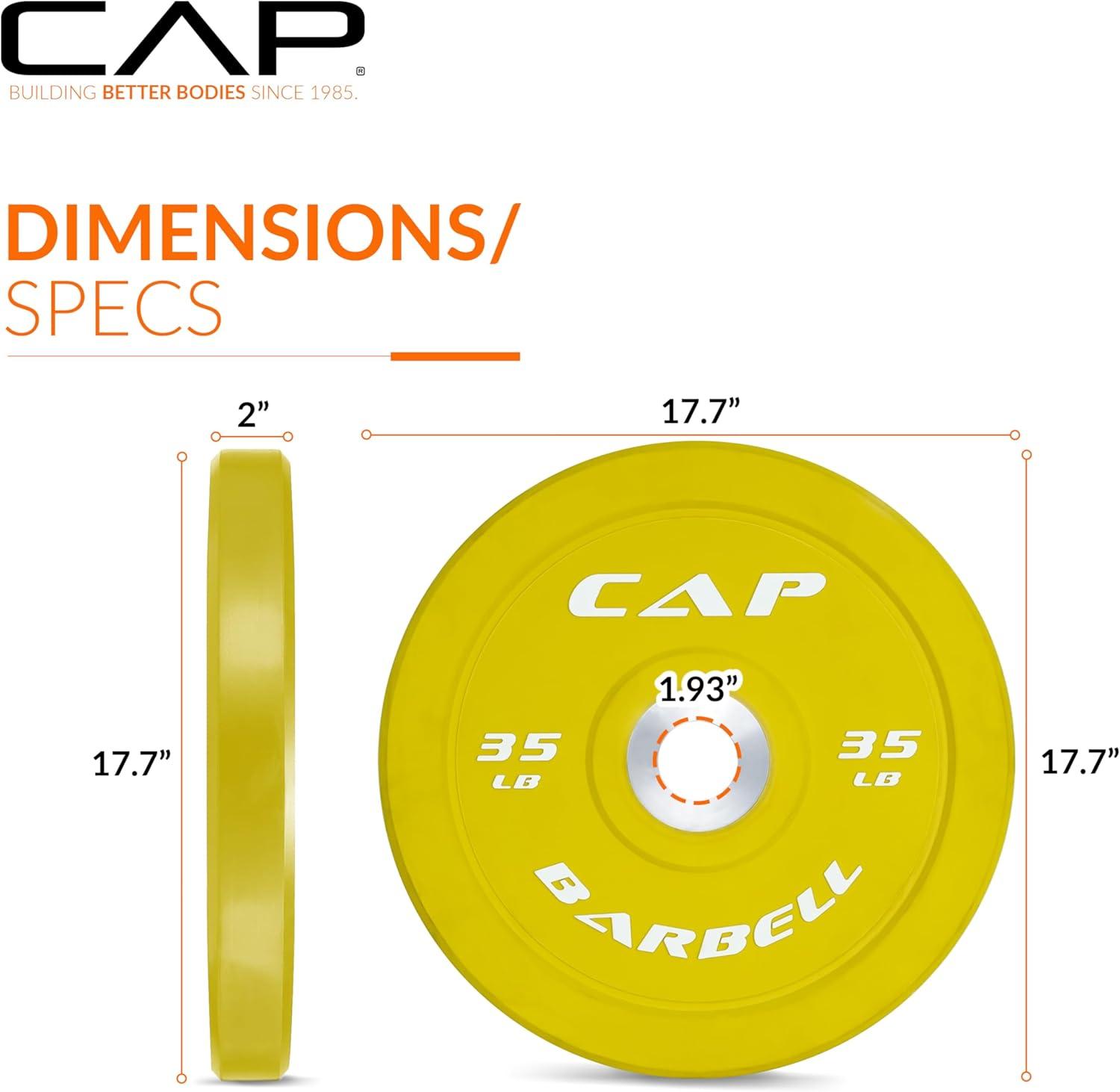 imageCAP Barbell Rubber Olympic Bumper Plate  Multiple OptionsColorsCompetition