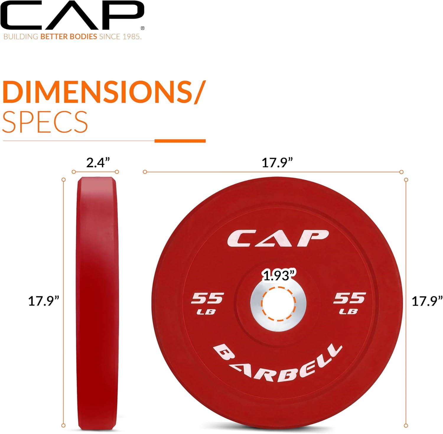 imageCAP Barbell Rubber Olympic Bumper Plate  Multiple OptionsColorsCompetition