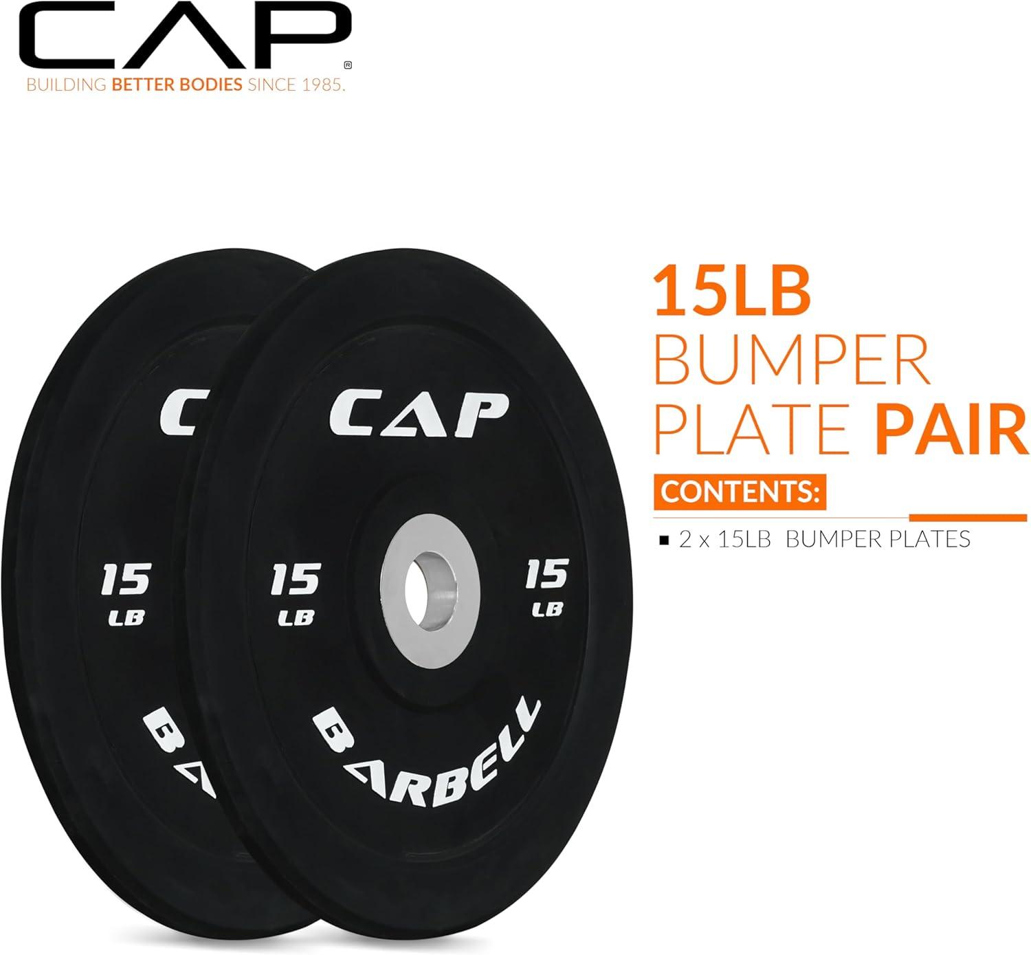 imageCAP Barbell Rubber Olympic Bumper Plate  Multiple OptionsColorsCompetition