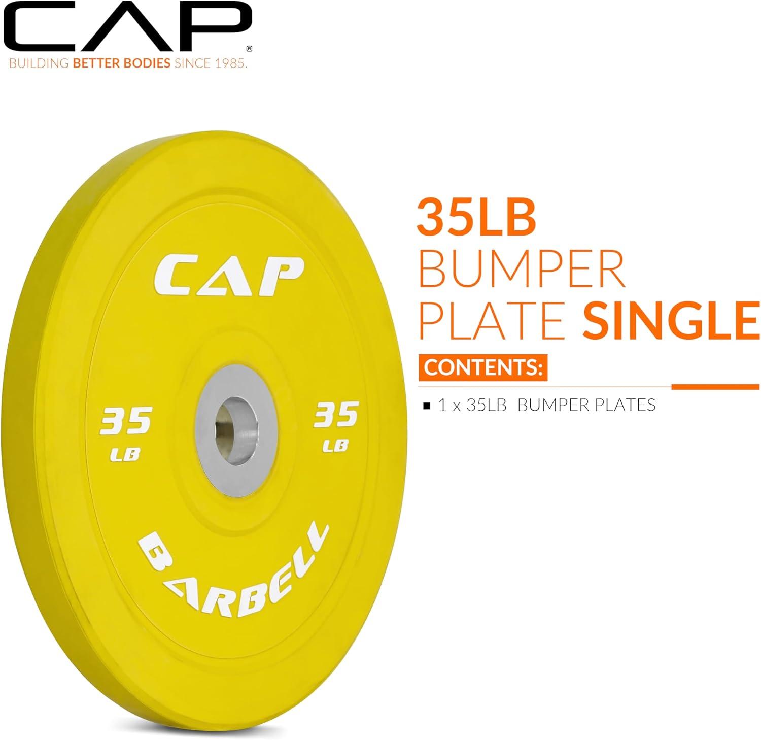 imageCAP Barbell Rubber Olympic Bumper Plate  Multiple OptionsColorsCompetition