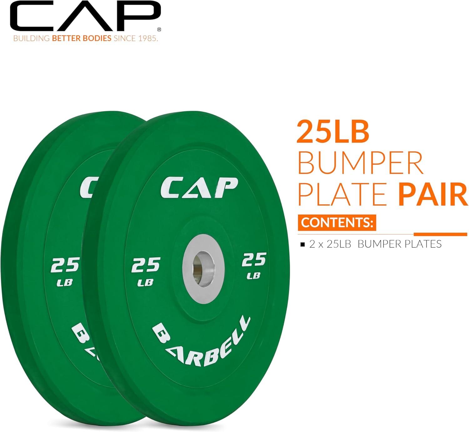 imageCAP Barbell Rubber Olympic Bumper Plate  Multiple OptionsColorsCompetition