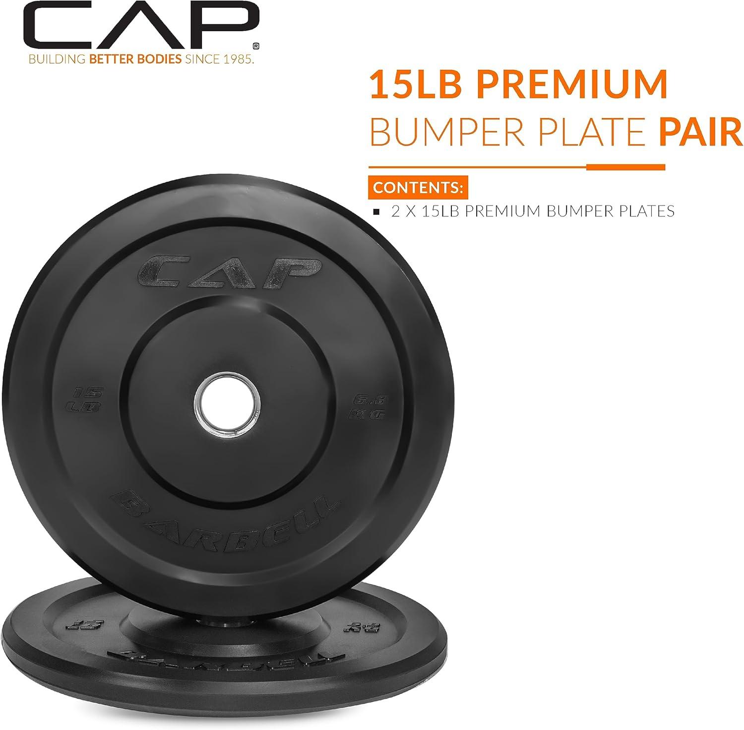imageCAP Barbell Rubber Olympic Bumper Plate  Multiple OptionsColorsELITE