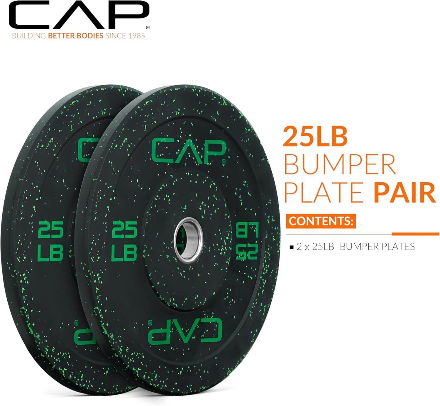 imageCAP Barbell Rubber Olympic Bumper Plate  Multiple OptionsColorsEconomy  Speckled