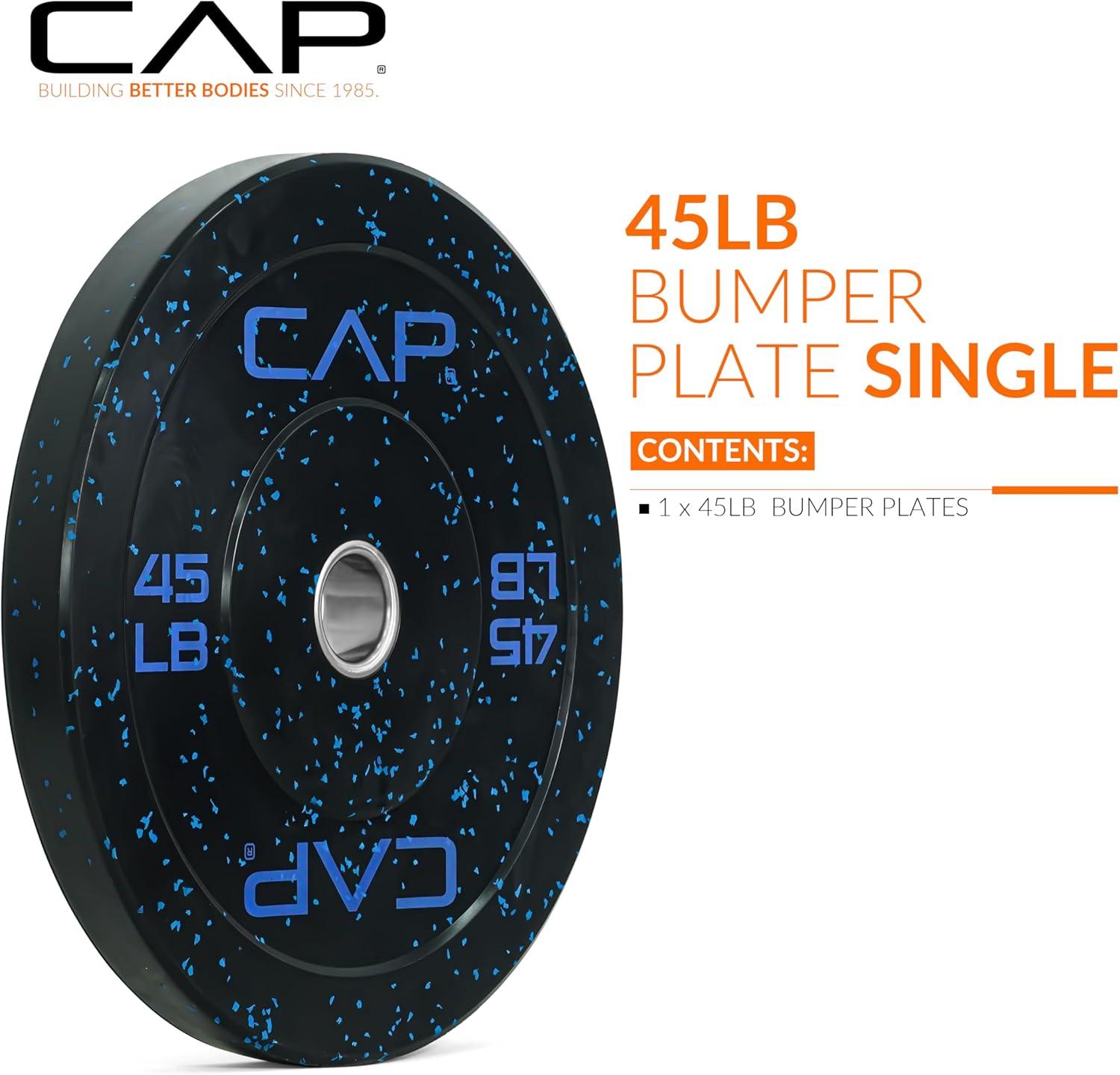 imageCAP Barbell Rubber Olympic Bumper Plate  Multiple OptionsColorsEconomy  Speckled