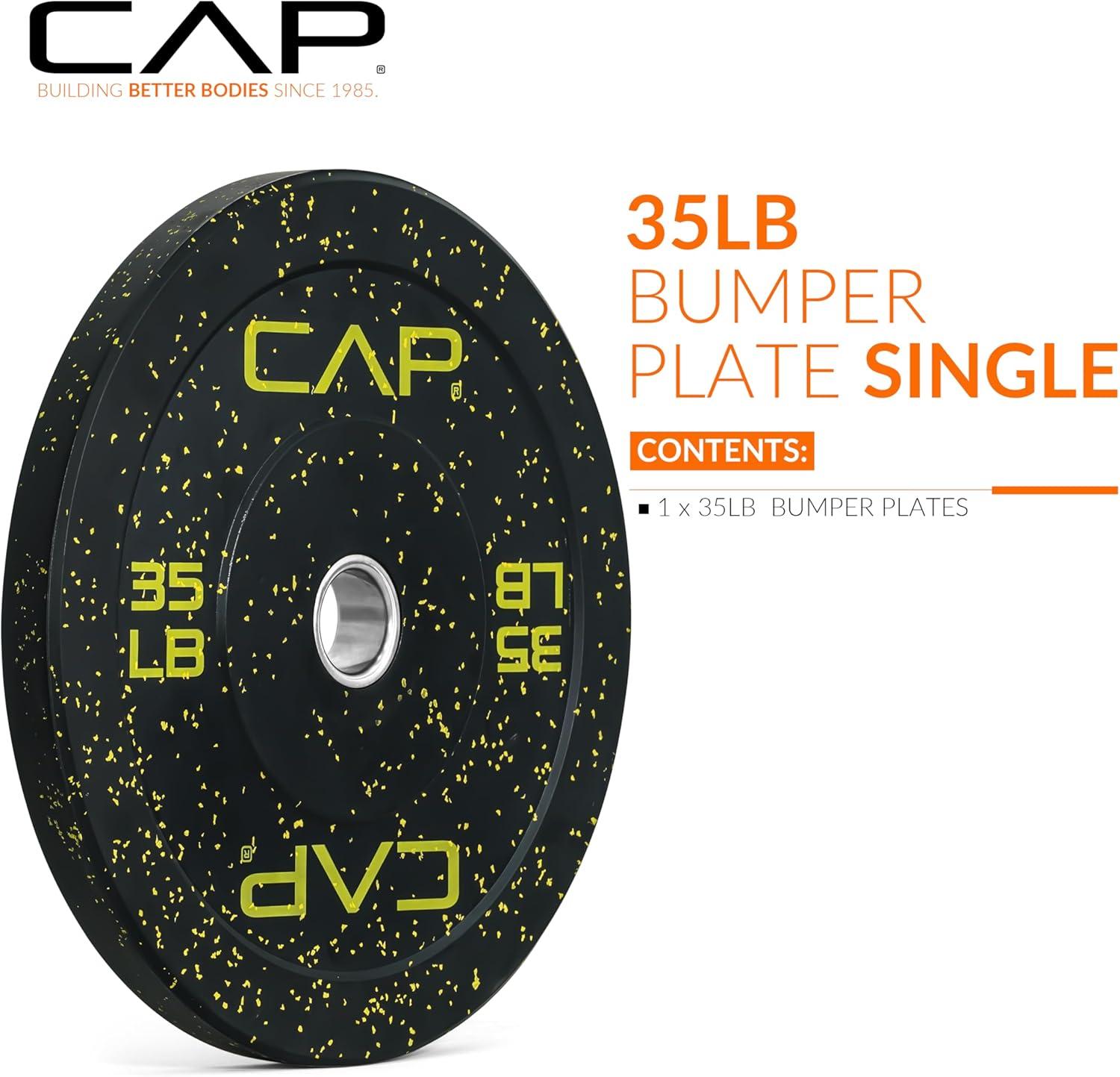 imageCAP Barbell Rubber Olympic Bumper Plate  Multiple OptionsColorsEconomy  Speckled