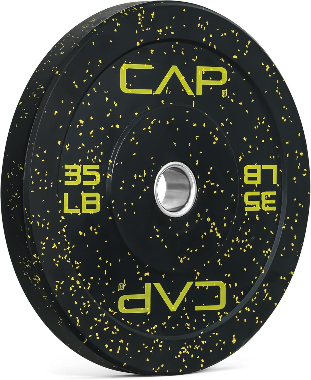imageCAP Barbell Rubber Olympic Bumper Plate  Multiple OptionsColorsEconomy  Speckled