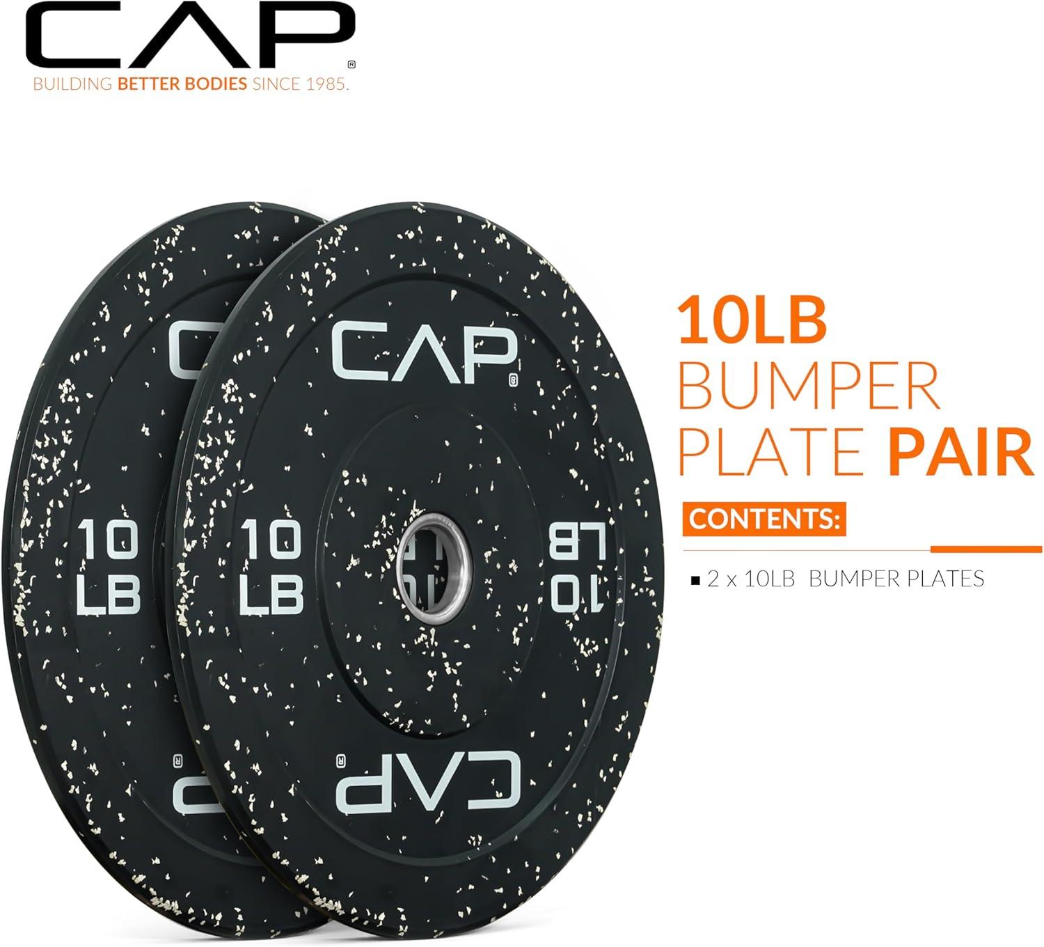 imageCAP Barbell Rubber Olympic Bumper Plate  Multiple OptionsColorsEconomy  Speckled