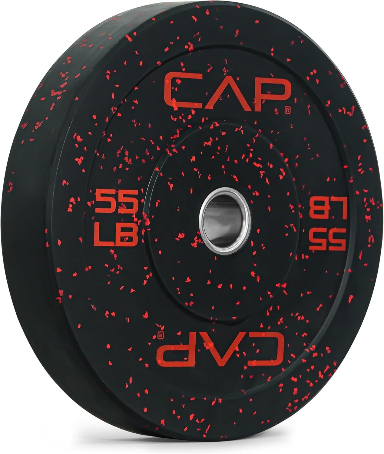 imageCAP Barbell Rubber Olympic Bumper Plate  Multiple OptionsColorsEconomy  Speckled