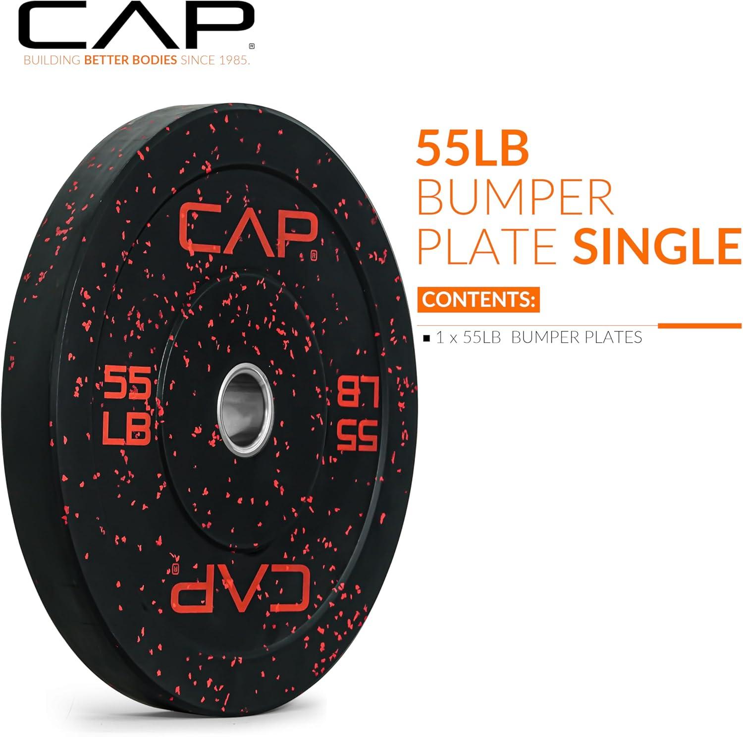 imageCAP Barbell Rubber Olympic Bumper Plate  Multiple OptionsColorsEconomy  Speckled