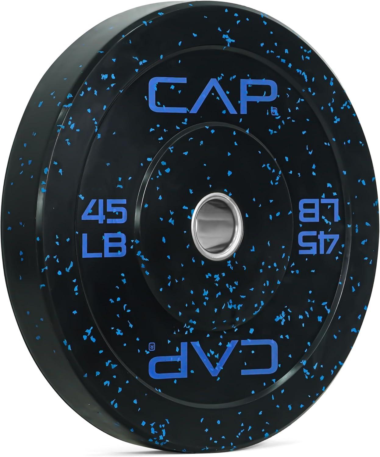 imageCAP Barbell Rubber Olympic Bumper Plate  Multiple OptionsColorsEconomy  Speckled