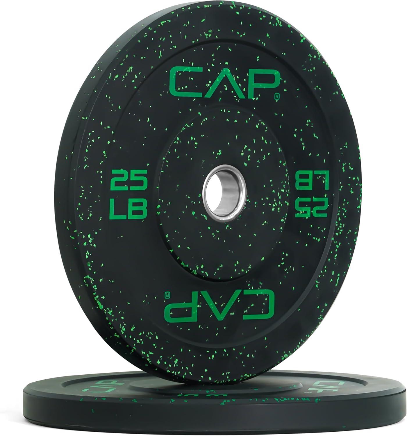 imageCAP Barbell Rubber Olympic Bumper Plate  Multiple OptionsColorsEconomy  Speckled