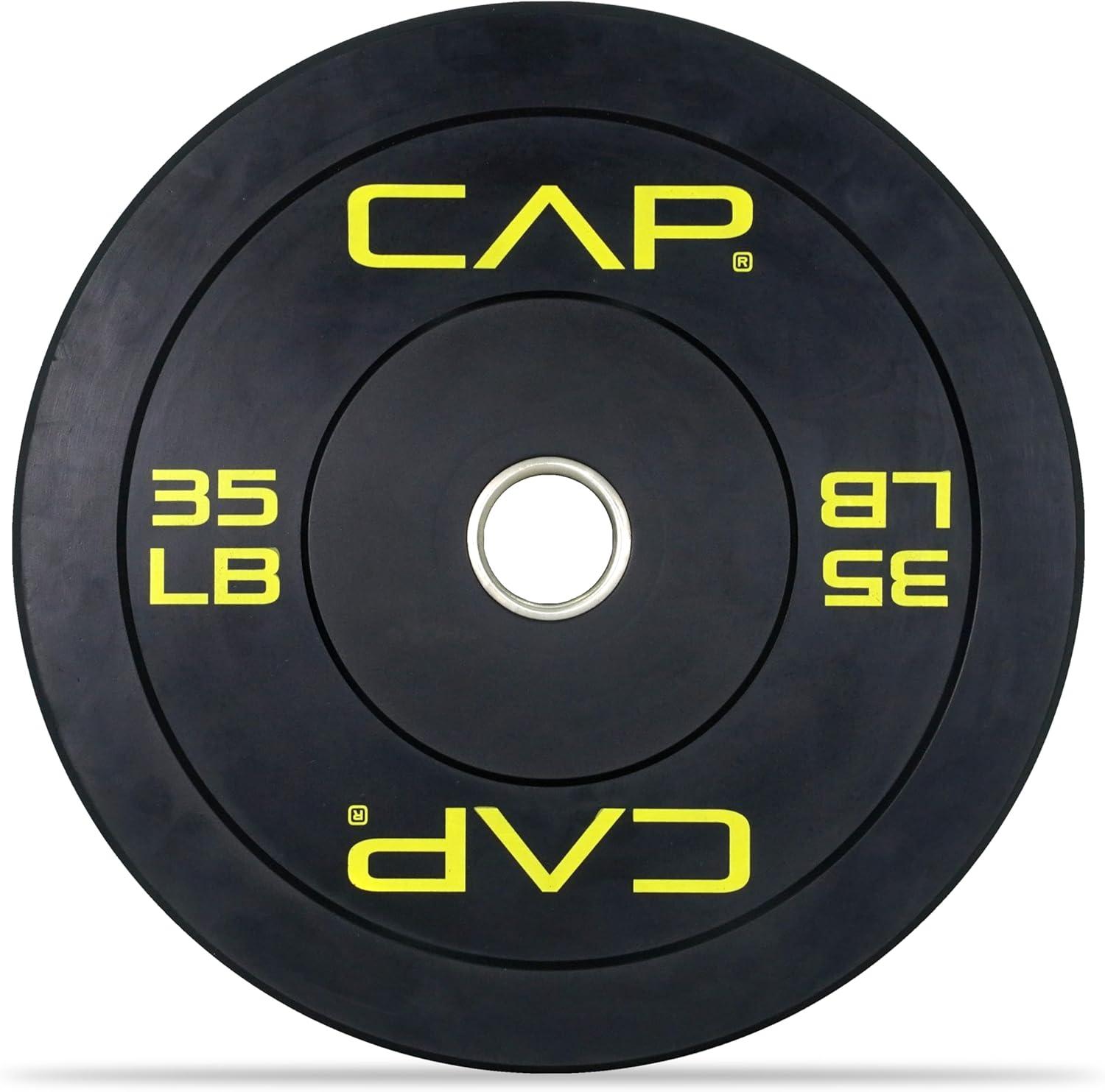 imageCAP Barbell Rubber Olympic Bumper Plate  Multiple OptionsColorsEconomy