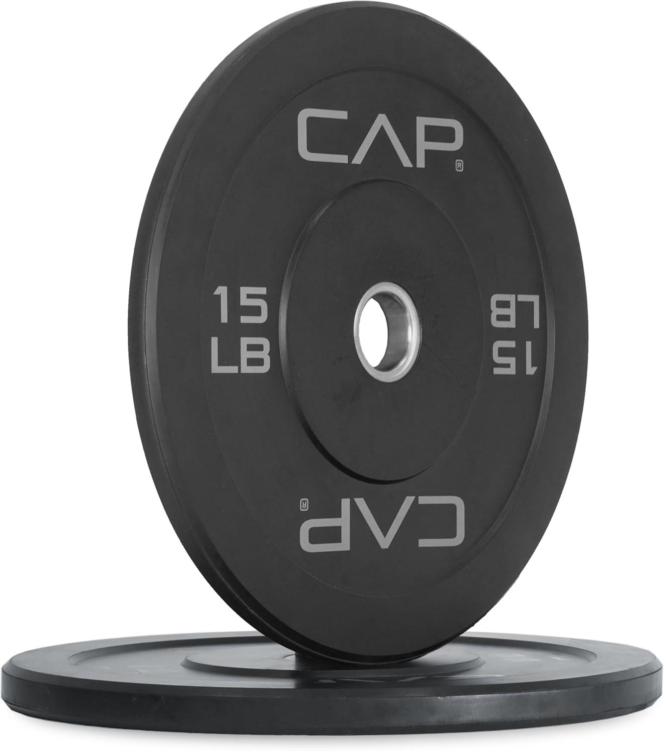 imageCAP Barbell Rubber Olympic Bumper Plate  Multiple OptionsColorsEconomy