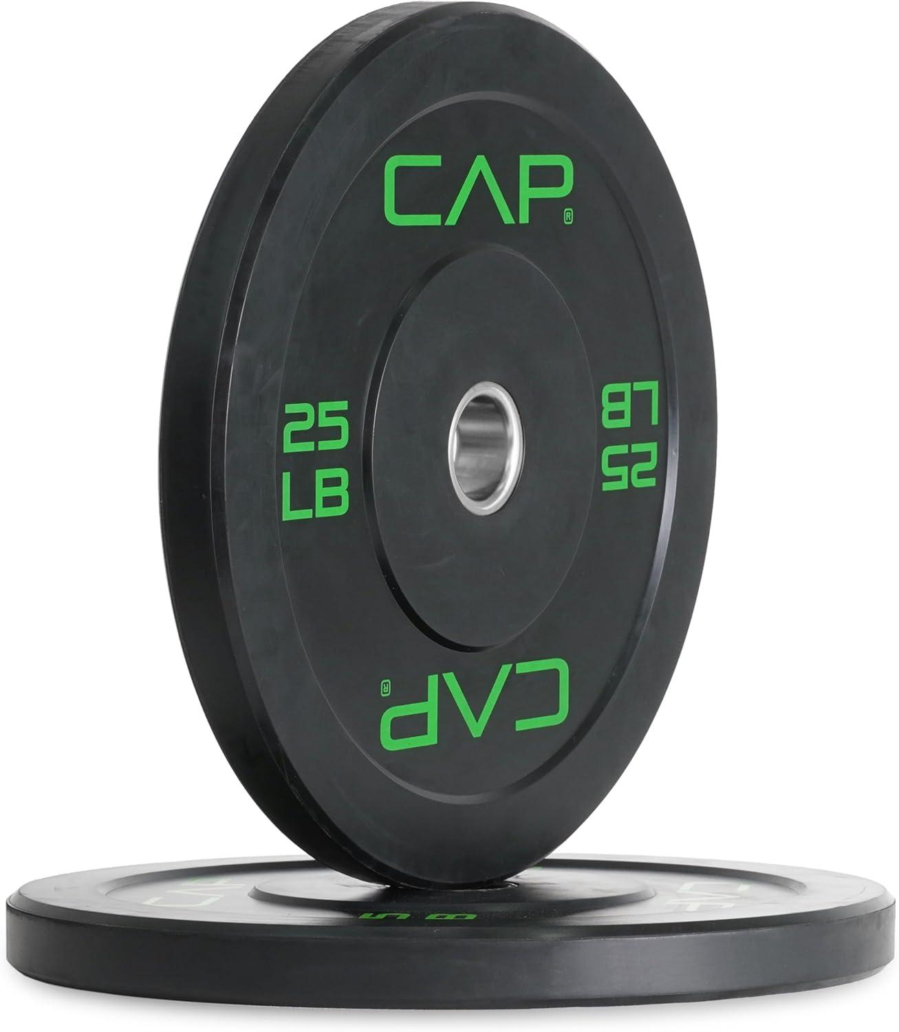imageCAP Barbell Rubber Olympic Bumper Plate  Multiple OptionsColorsEconomy