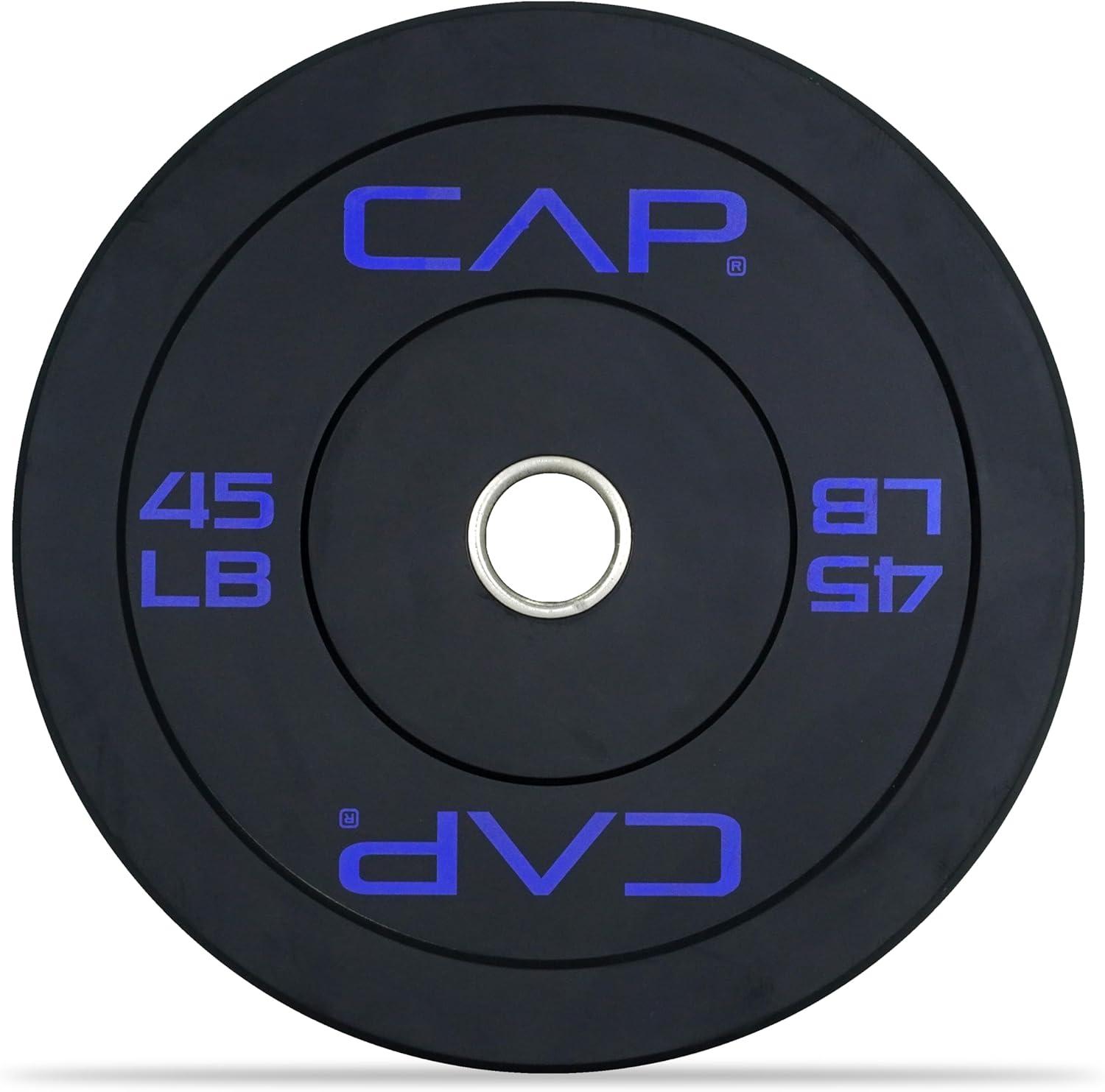 imageCAP Barbell Rubber Olympic Bumper Plate  Multiple OptionsColorsEconomy