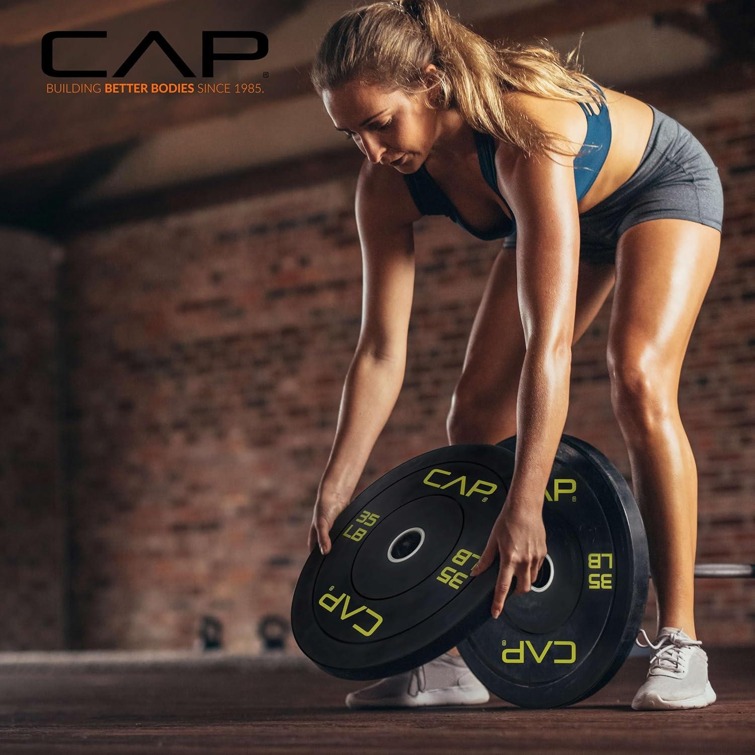 imageCAP Barbell Rubber Olympic Bumper Plate  Multiple OptionsColorsEconomy