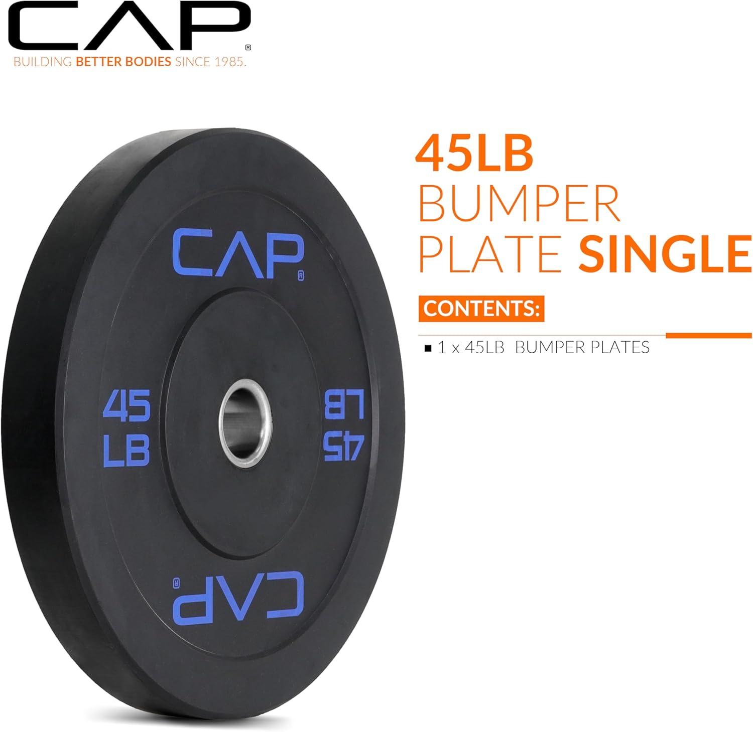 imageCAP Barbell Rubber Olympic Bumper Plate  Multiple OptionsColorsEconomy