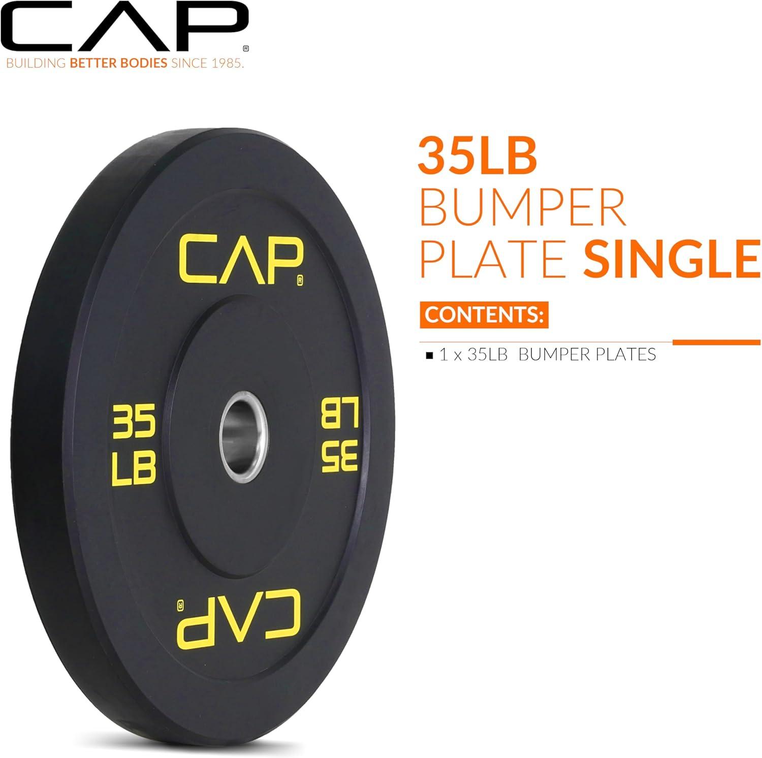 imageCAP Barbell Rubber Olympic Bumper Plate  Multiple OptionsColorsEconomy